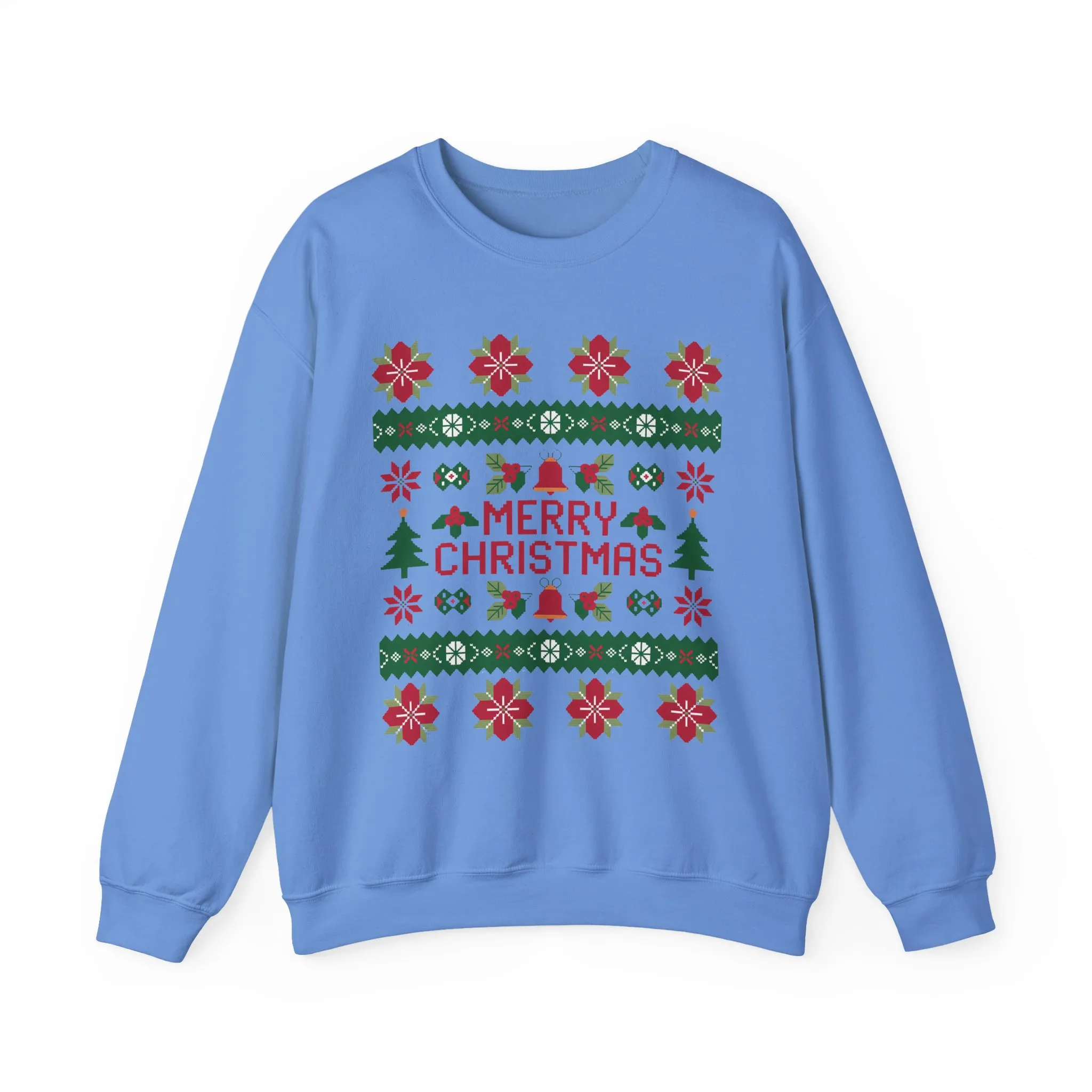 Merry Christmas Women's Sweatshirt, Cozy Ugly Sweater Look Pullover, Festive Knit Style Jumper - Image 16
