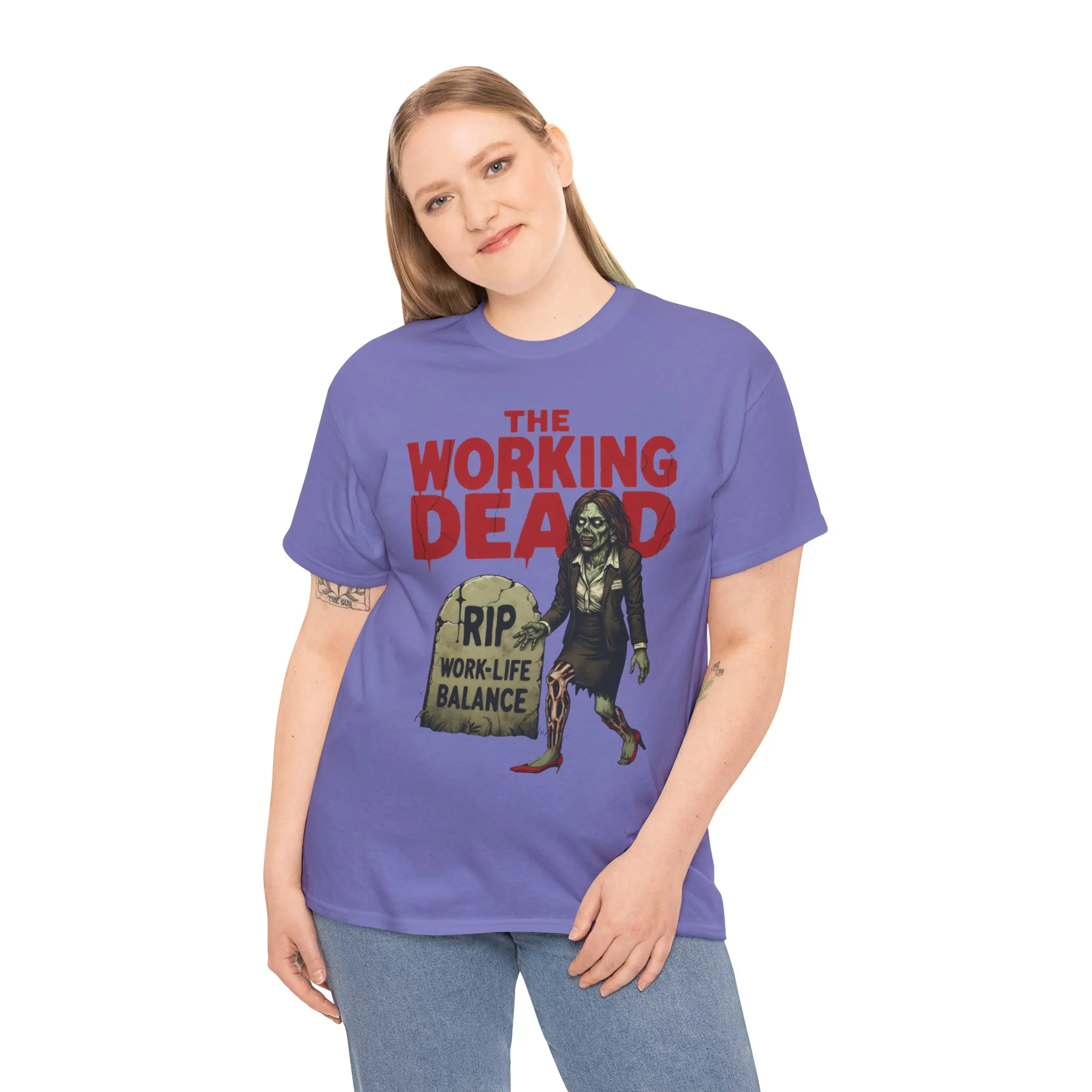 The Working Dead Women's Shirt, Funny Work Life Balance Zombie Tee, RIP Work Shirt, Halloween Office Humor, Overworked Shirt - Image 27