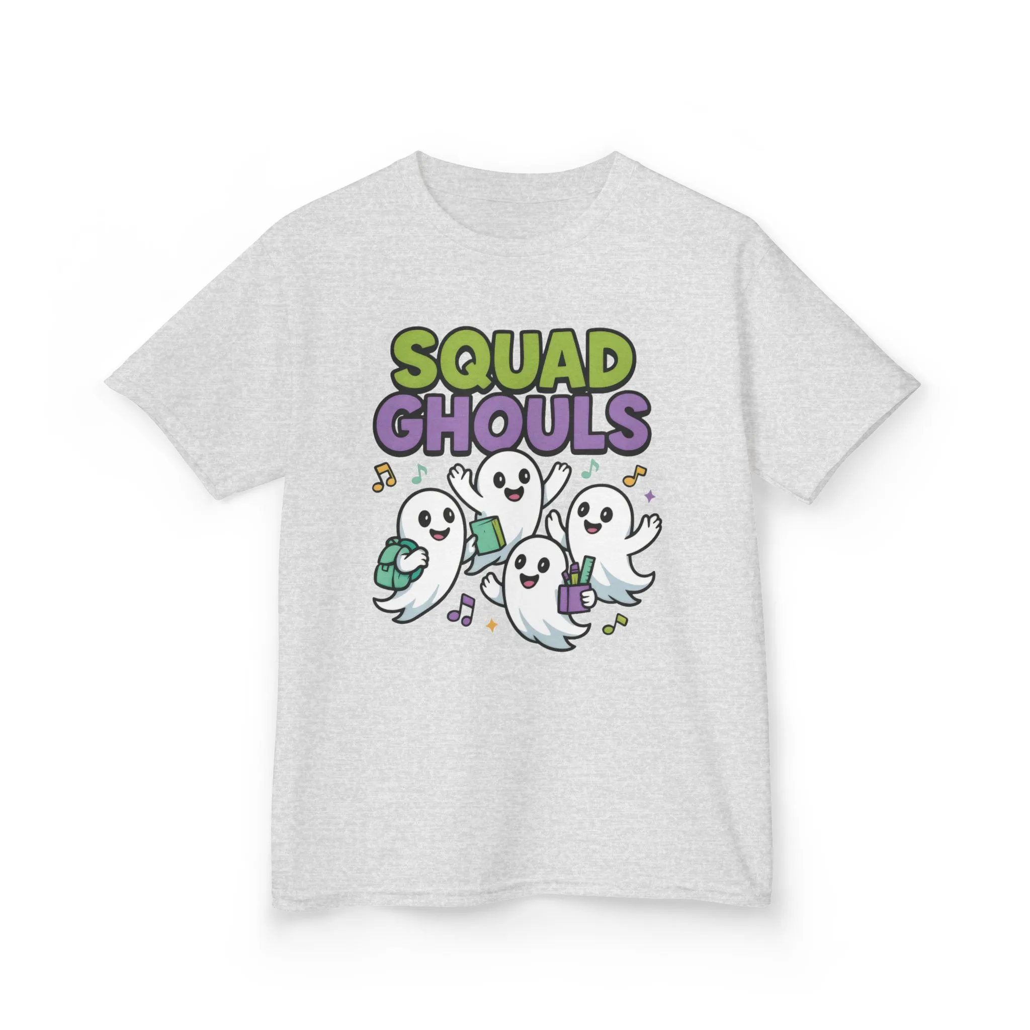 Kids Squad Ghouls T-Shirt, Cute Ghost Friends School Shirt, Halloween Back to School Tee for Boys & Girls - Image 4