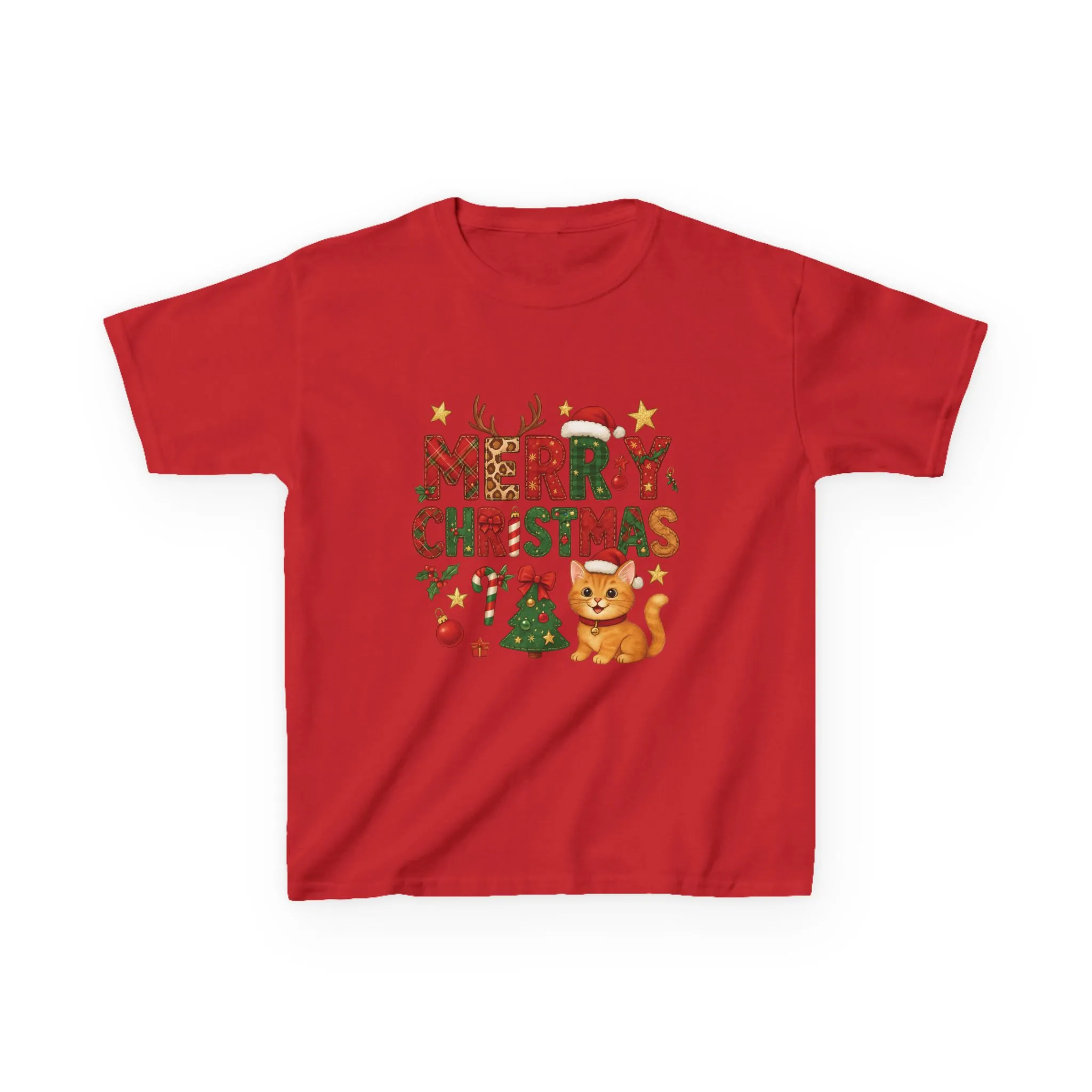 Merry Christmas Cat Shirt for Girls, Cute Holiday Kitten Tee - Image 22