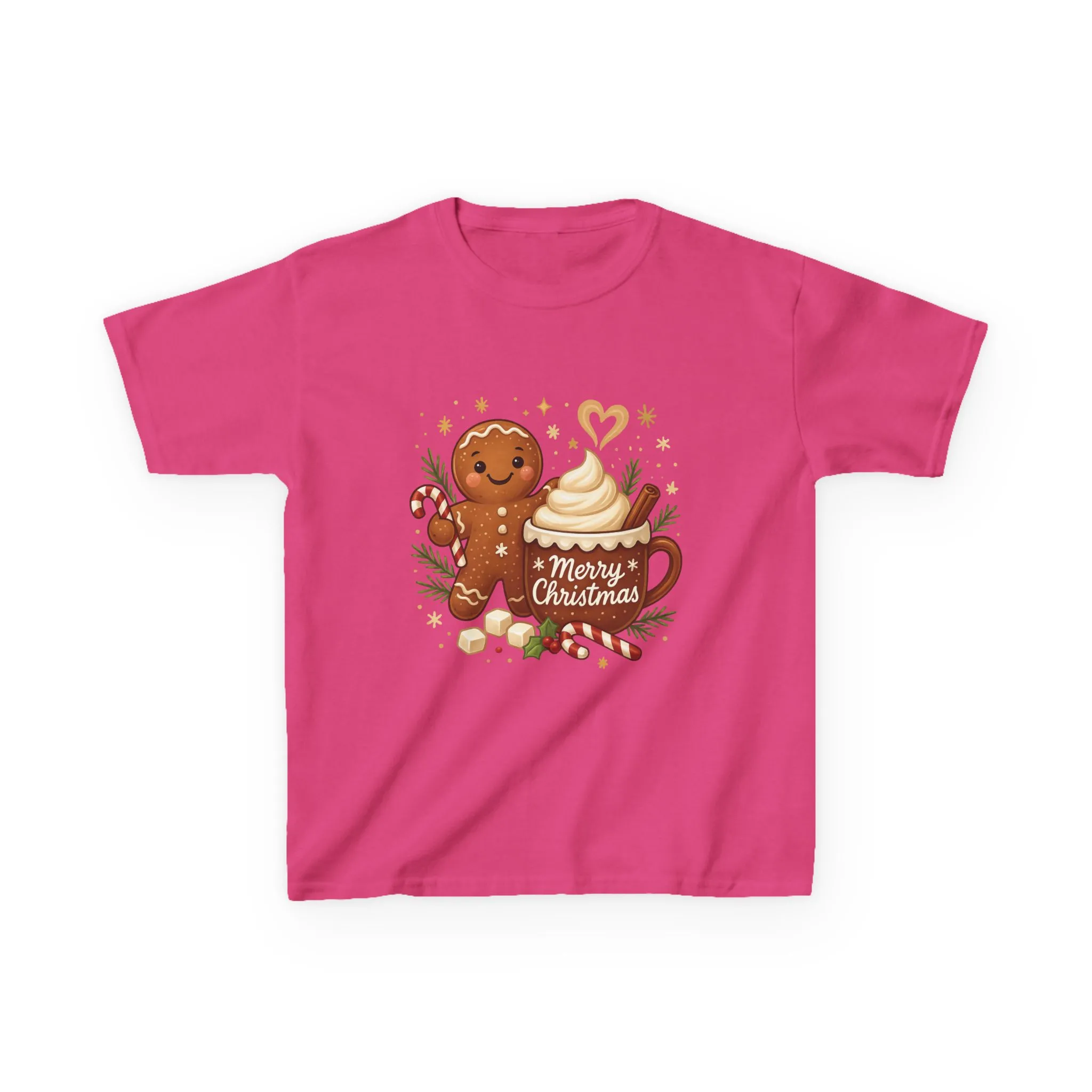 Gingerbread - Hot Cocoa Christmas Shirt for Kids, Cute Holiday Girls Tee, Kids Heavy Cotton™ Tee - Image 15