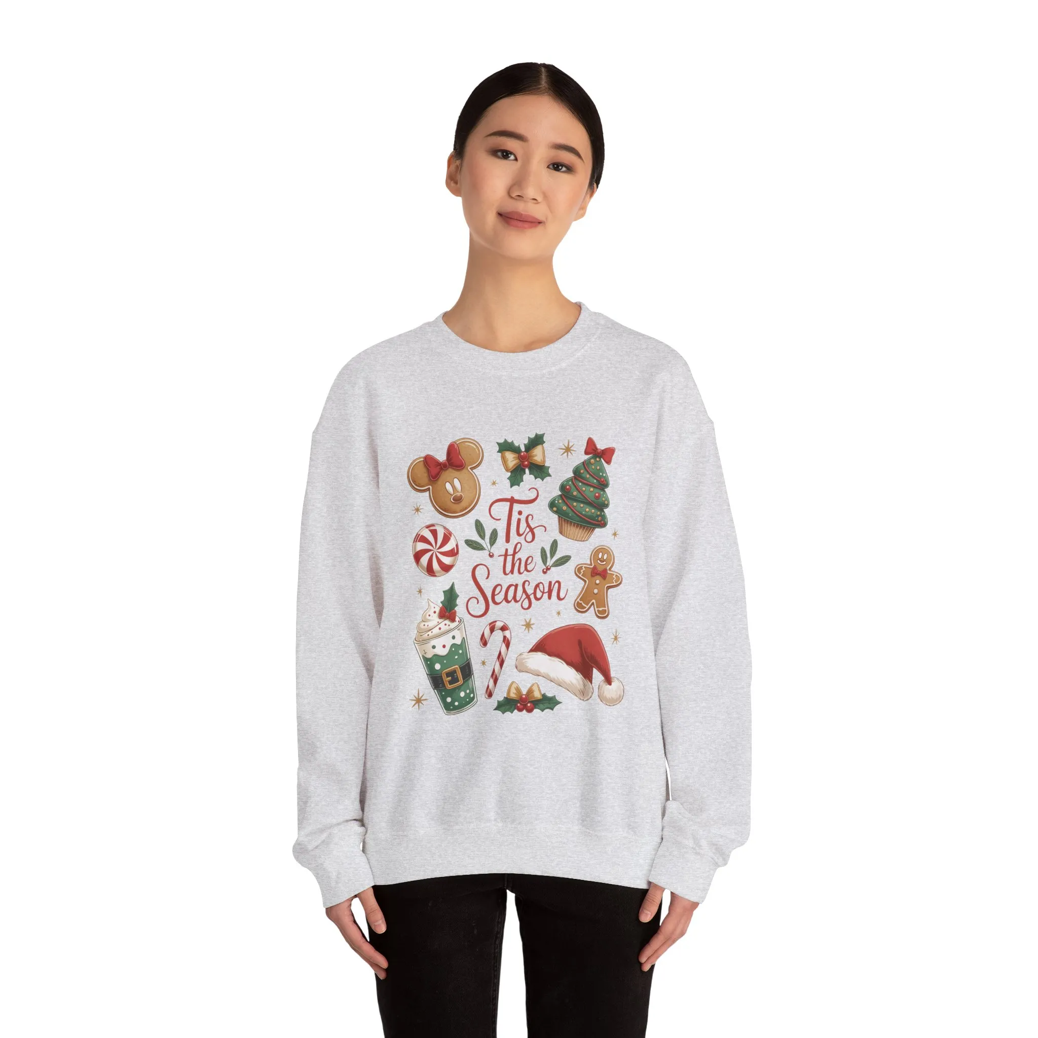 Women's Tis the Season Christmas Sweatshirt, Cozy Cookie - Cocoa Holiday Jumper, Women's Crewneck Sweatshirt - Image 9