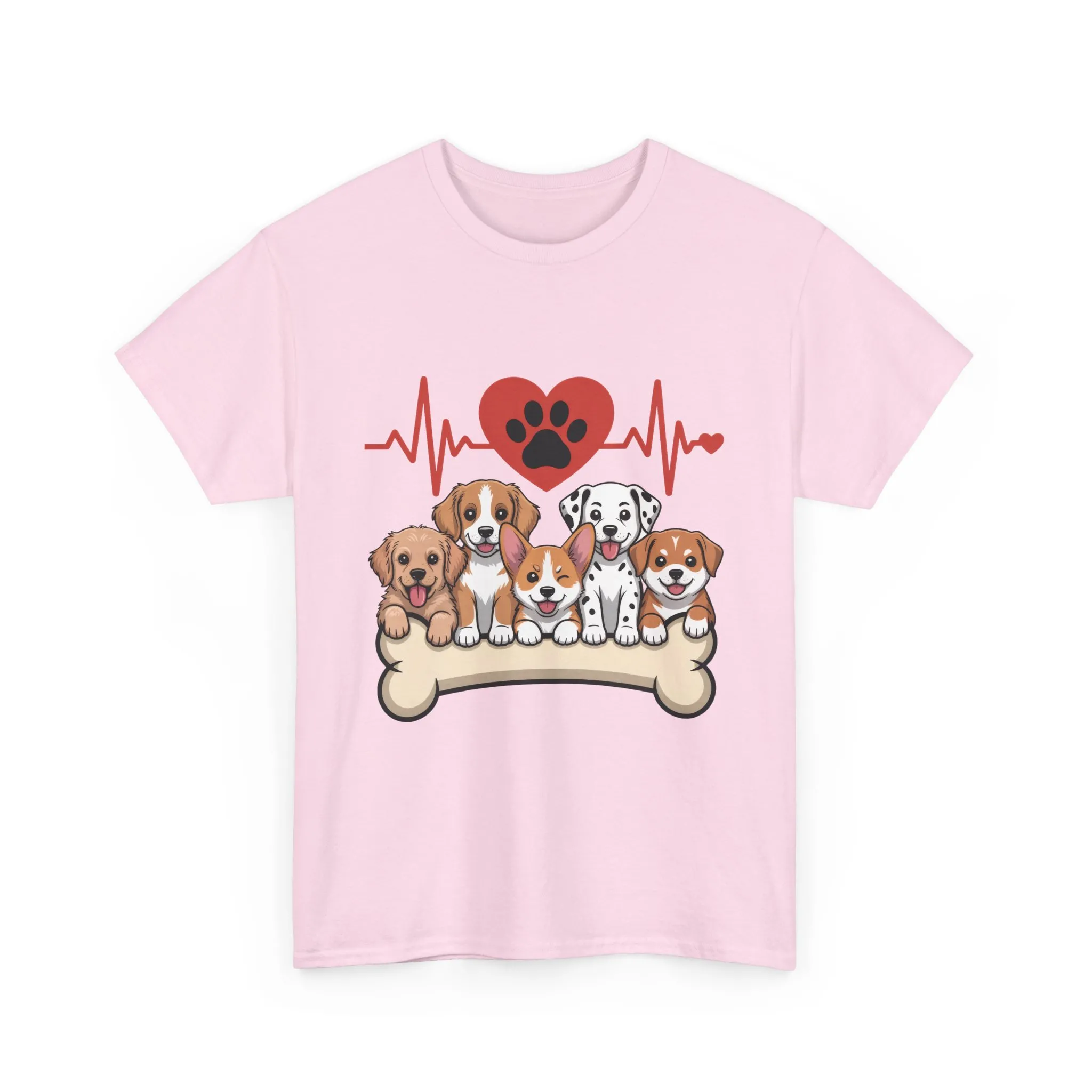 Cute Puppy Heartbeat Women's T-Shirt, Dog Lover Gift, Paw Print Heart Graphic Tee - Image 22
