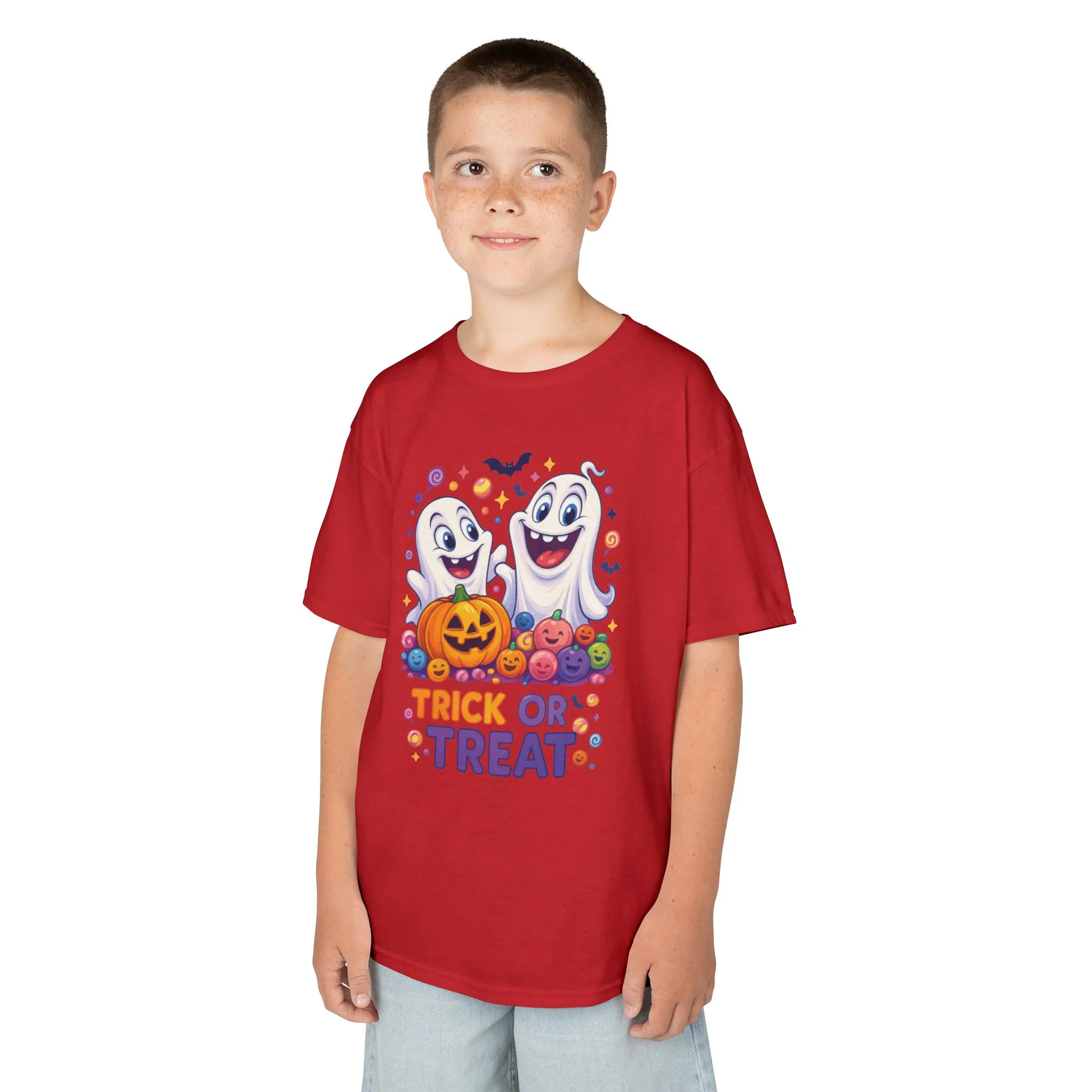 Trick or Treat Kids Halloween T-Shirt, Cute Ghosts Pumpkin Design, Fun Spooky Tee for Boys Girls - Image 27