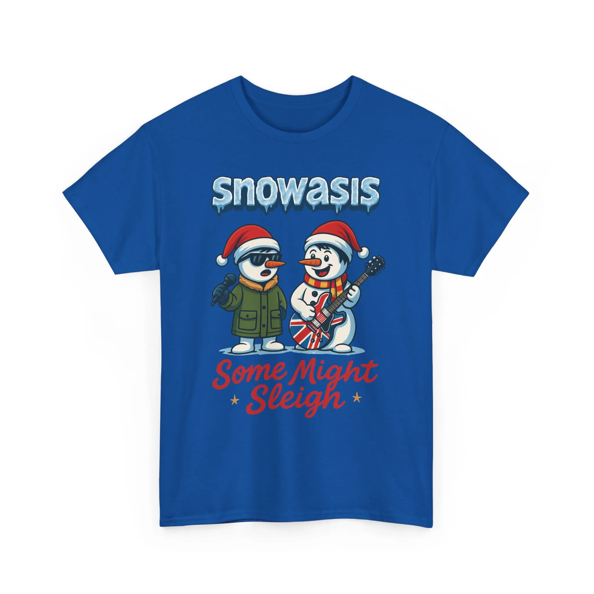 Funny Snowman Band Men's Christmas T-Shirt, Snowasis Some Might Sleigh Tee - Image 22