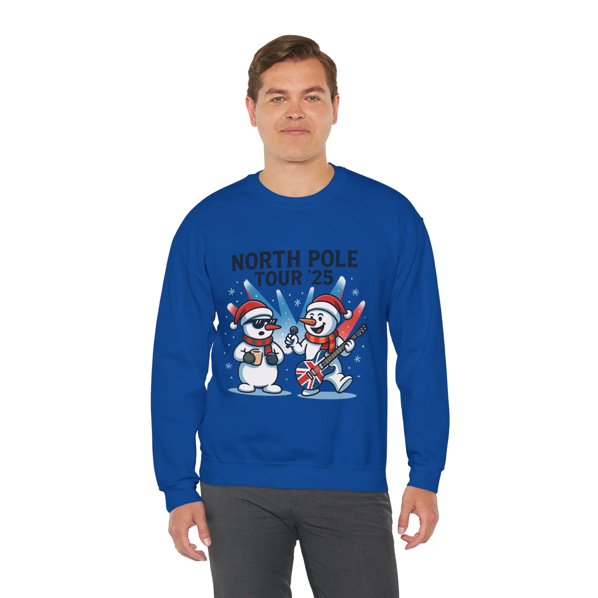 North Pole Tour 25 Men's Christmas Sweatshirt, Funny Rock Band Holiday Jumper - Image 24