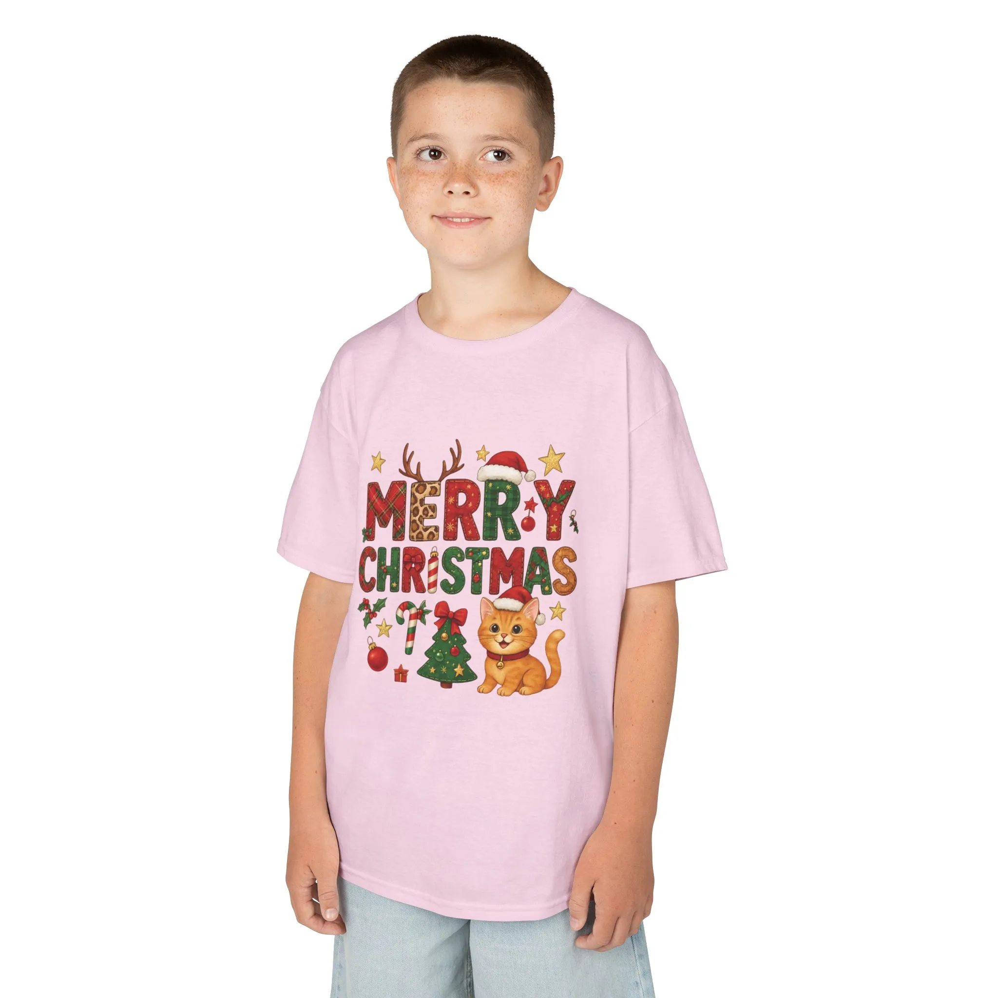 Merry Christmas Cat Shirt for Girls, Cute Holiday Kitten Tee - Image 21