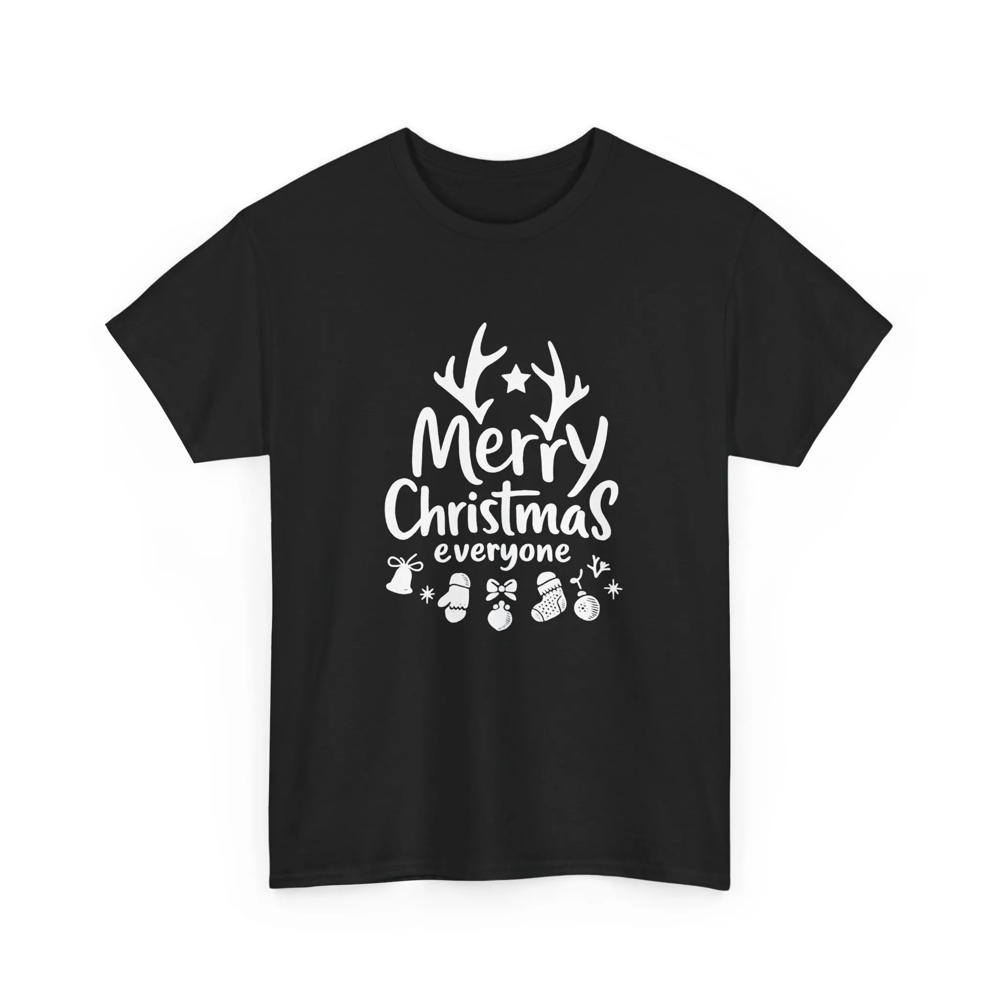 Merry Christmas Everyone Women's T-Shirt, Minimal Holiday Tee, Cute Christmas Gift Heavy Cotton Tee - Image 4