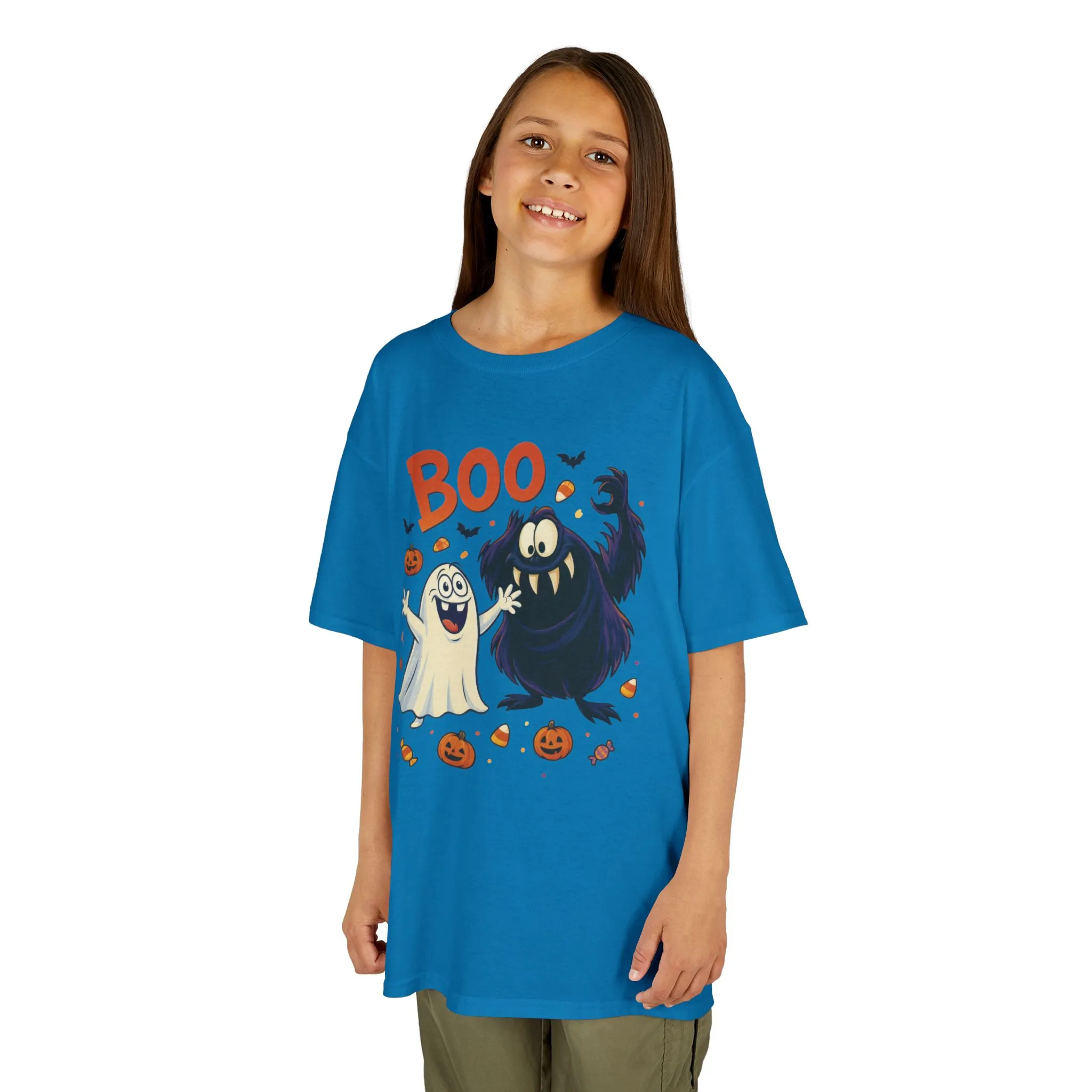Kids Halloween T-Shirt BOO! Cute Ghost Monster Shirt, Funny Spooky Graphic Tee for Boys Girls, Halloween Costume Gift - Image 8