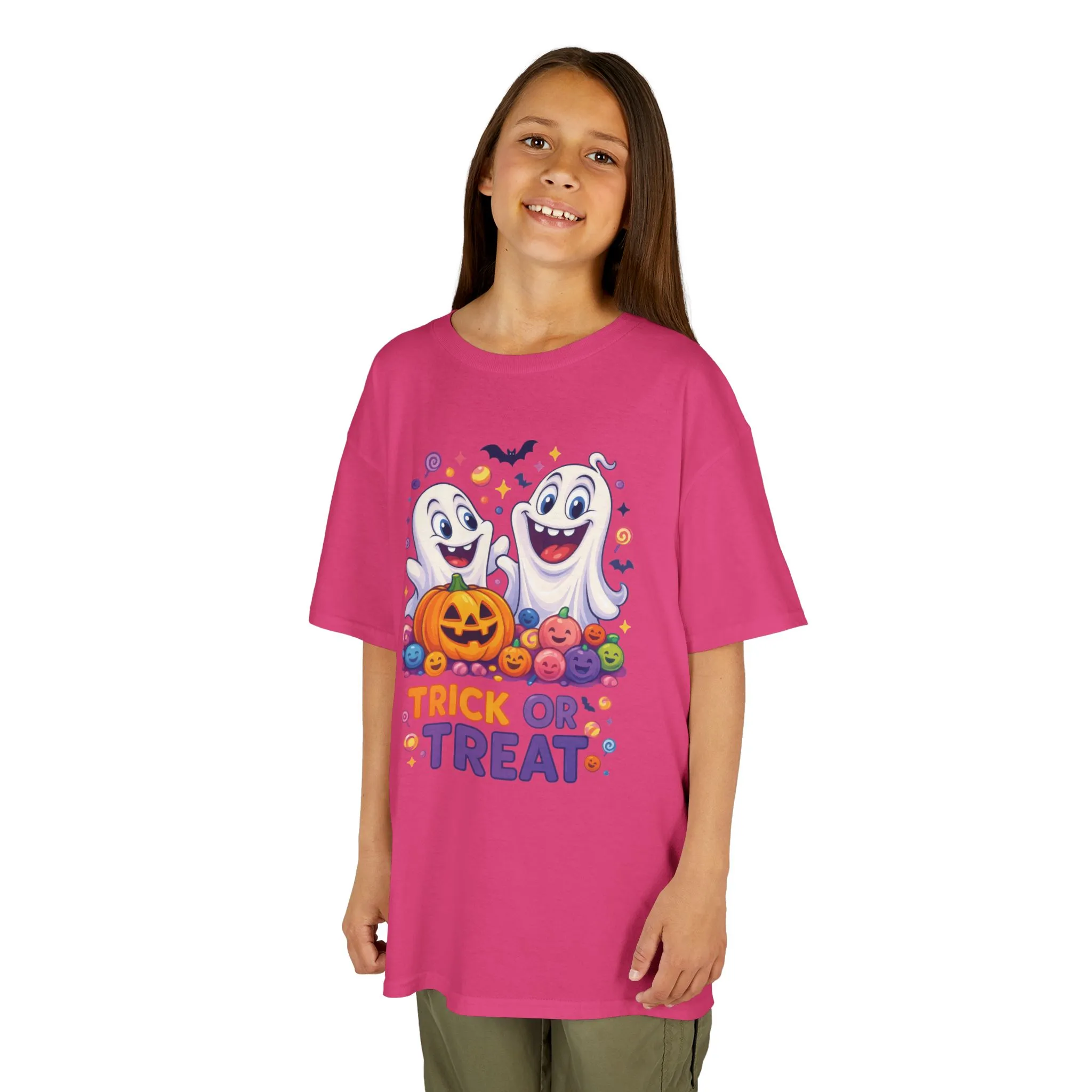 Trick or Treat Kids Halloween T-Shirt, Cute Ghosts Pumpkin Design, Fun Spooky Tee for Boys Girls - Image 23