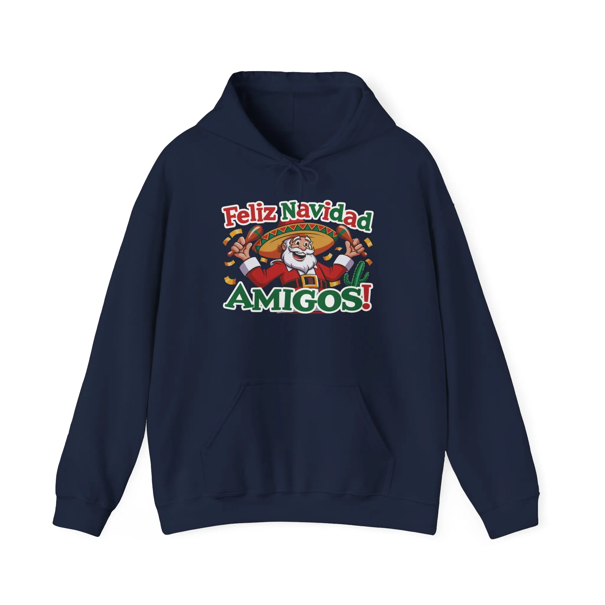 Feliz Navidad Amigos Hoodie, Funny Mexican Santa Christmas Hoodie, Latin Fiesta Holiday Sweatshirt for Men - Image 29