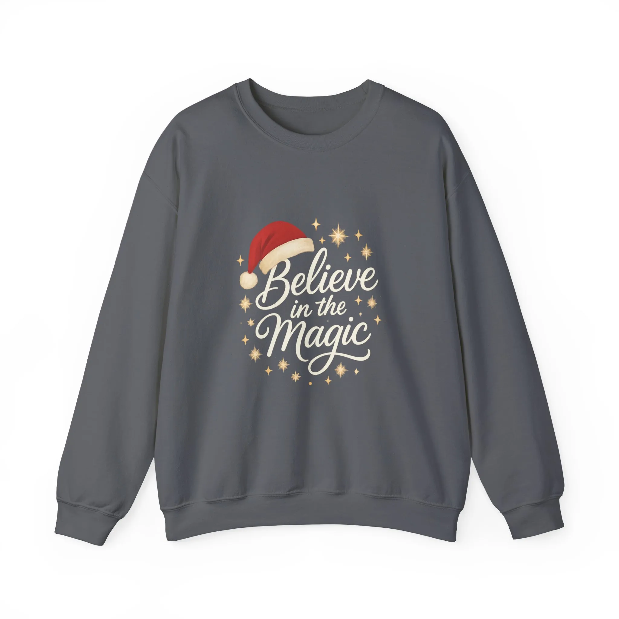 Believe in the Magic Women's Christmas Shirt, Santa Hat Holiday Cozy Sweatshirt, Women's Heavy Blend™ Crewneck Sweatshirt - Image 13