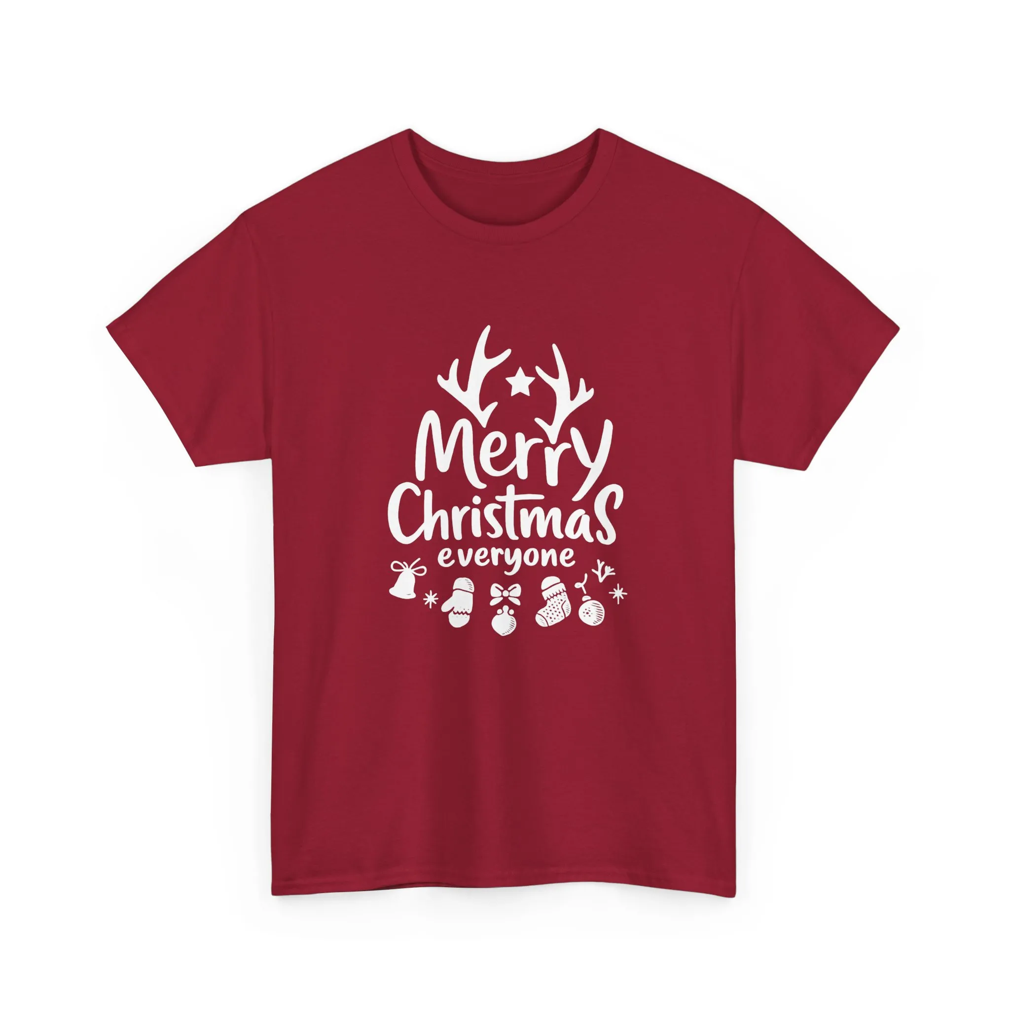 Merry Christmas Everyone Women's T-Shirt, Minimal Holiday Tee, Cute Christmas Gift Heavy Cotton Tee - Image 2