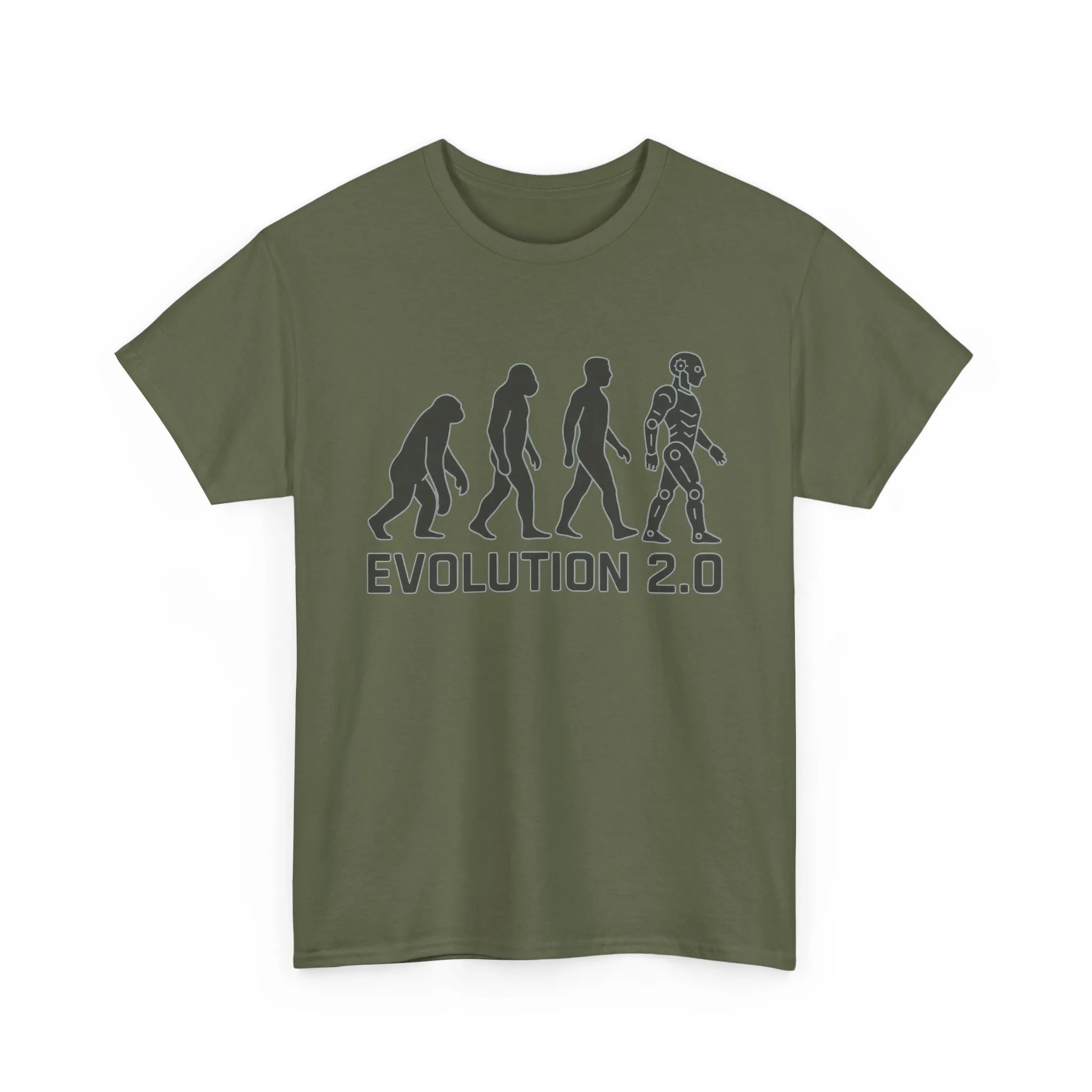 Evolution 2.0 Futuristic Robot Human Evolution T-Shirt, Cyberpunk Tech Graphic Tee for Men, Modern AI Inspired Sci-Fi Shirt - Image 13