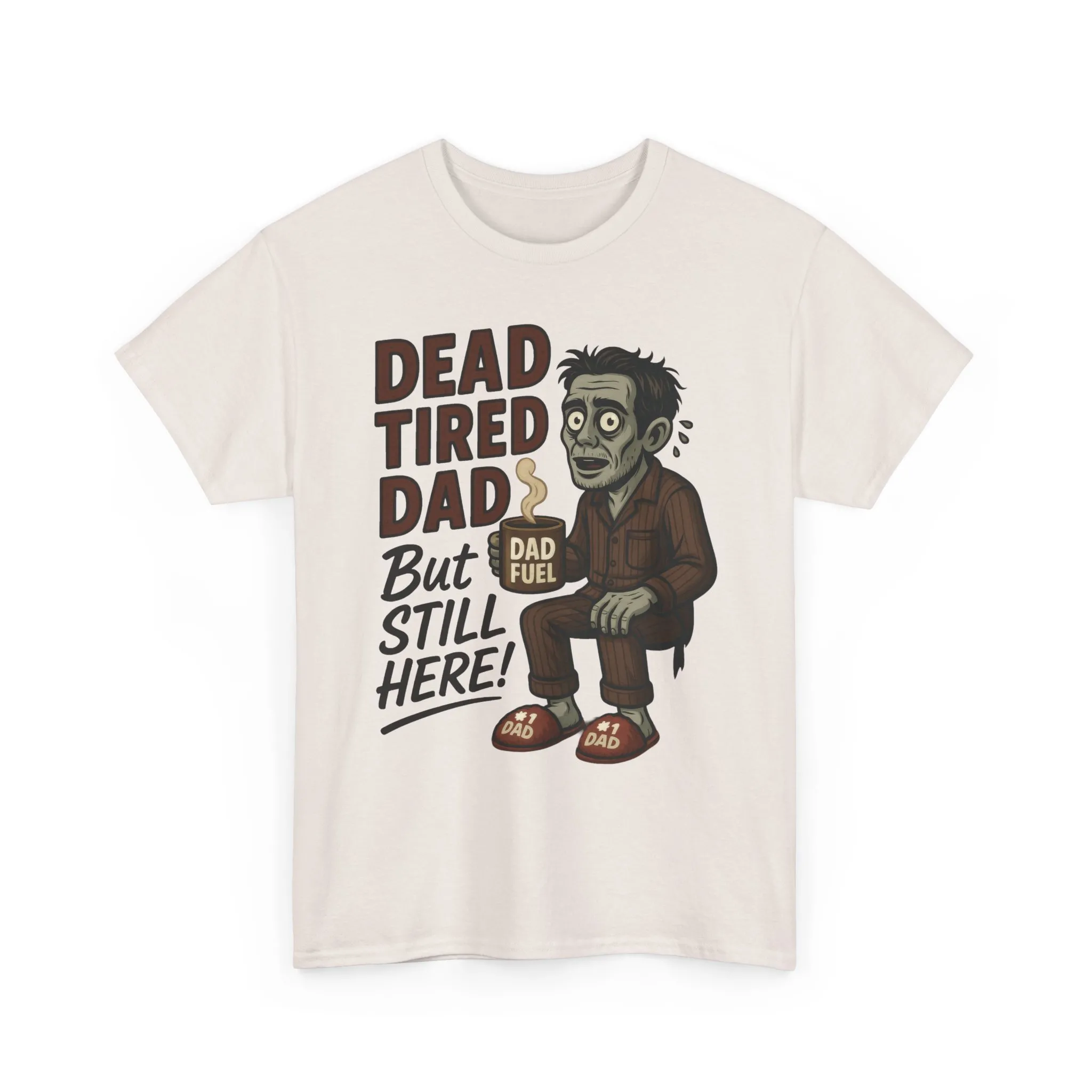 Dead Tired Dad Funny Zombie Coffee Men's T-Shirt, Father's Day Gift for Men, Dad Fuel Graphic Tee, Halloween Dad Tee - Image 28