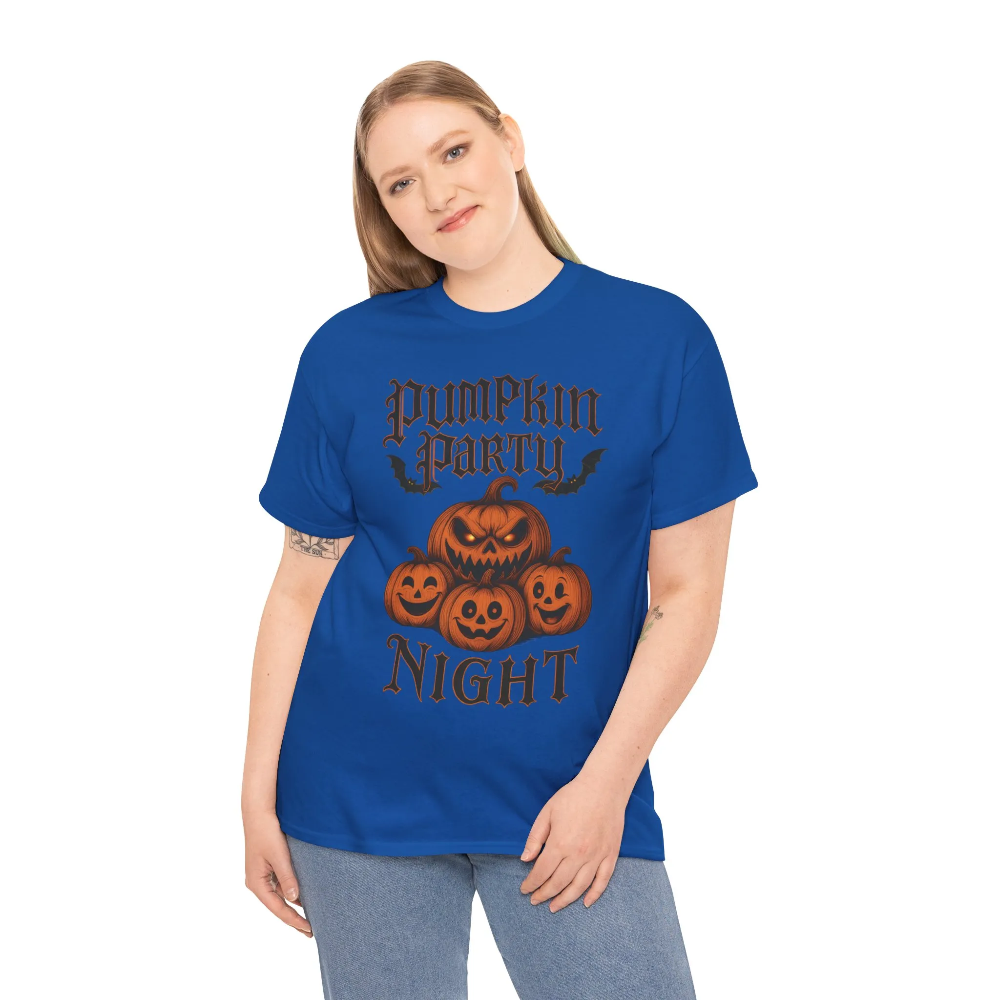 Pumpkin Party Night Shirt, Women's Halloween Gothic Pumpkin T-Shirt, Spooky Jack O Lantern Party Tee, Cute Scary Fall Shirt - Image 18