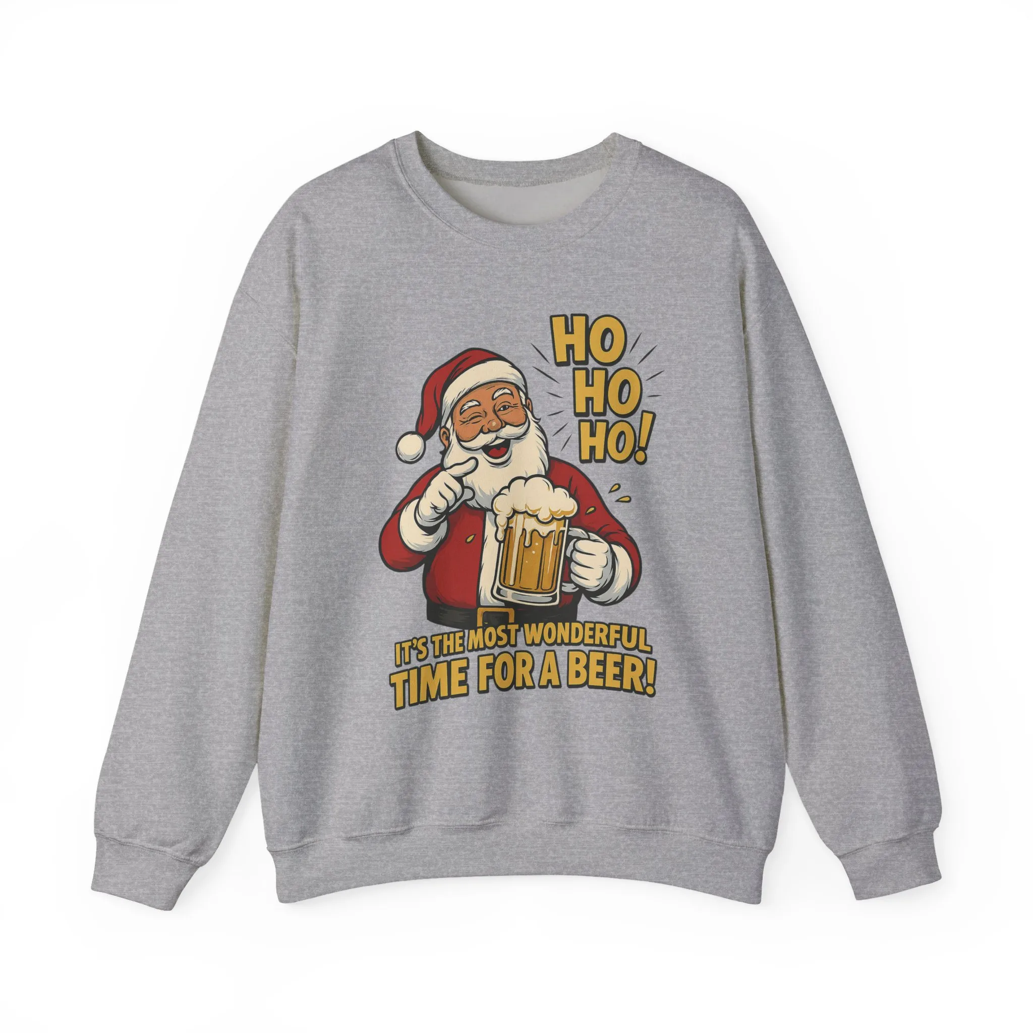 Funny Santa Beer Christmas Sweatshirt, Men's Holiday Pullover, Men's Heavy Blend™ Crewneck Sweatshirt - Image 7