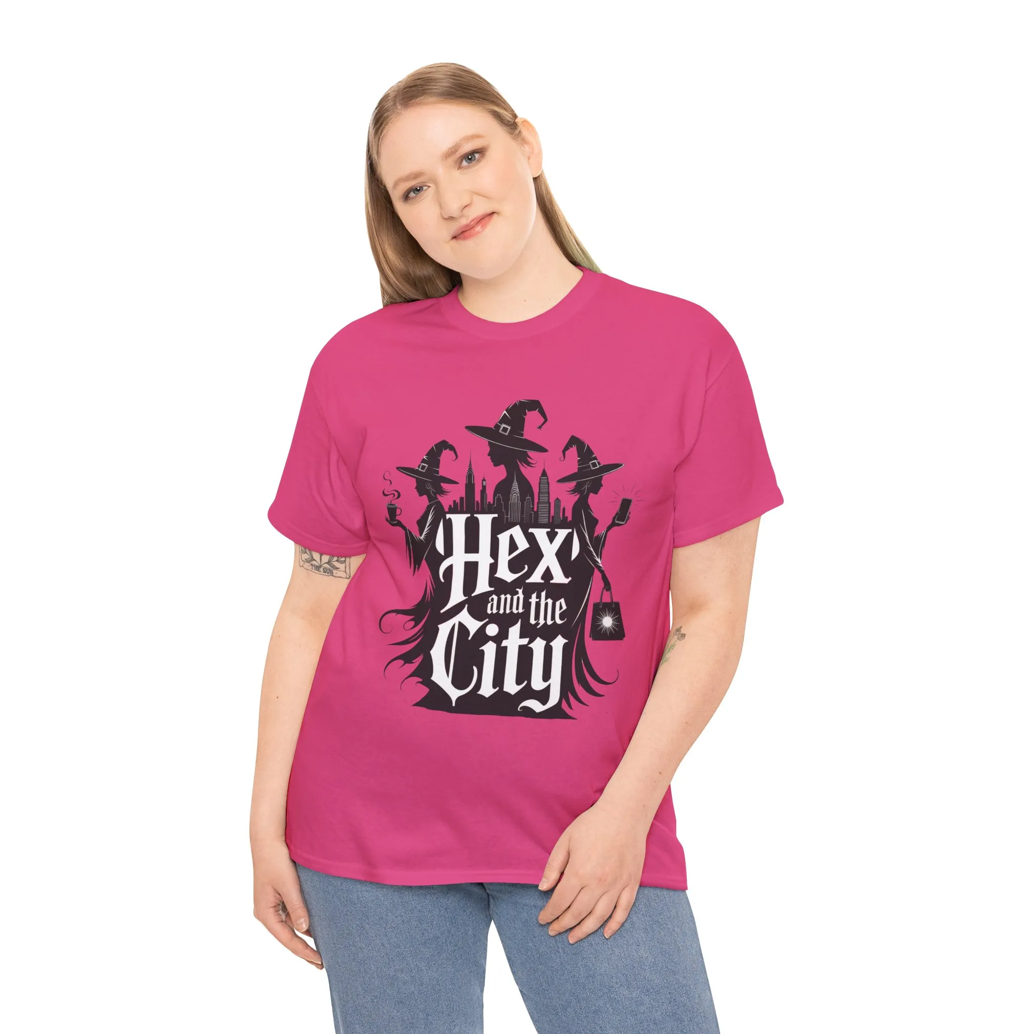 Women's Hex and the City Witch Shirt, Gothic Witches New York Skyline Halloween T-Shirt for Women - Image 24