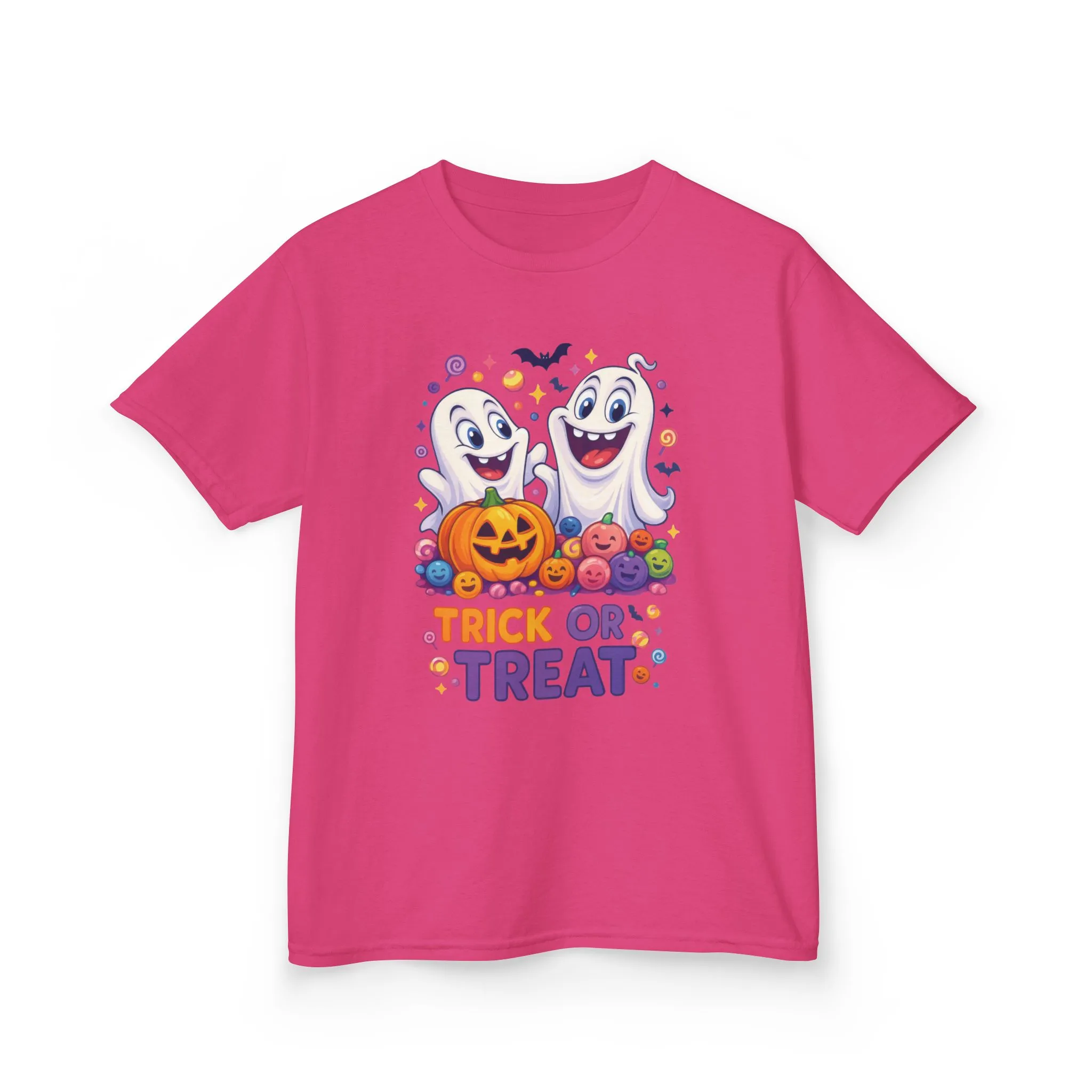 Trick or Treat Kids Halloween T-Shirt, Cute Ghosts Pumpkin Design, Fun Spooky Tee for Boys Girls - Image 22