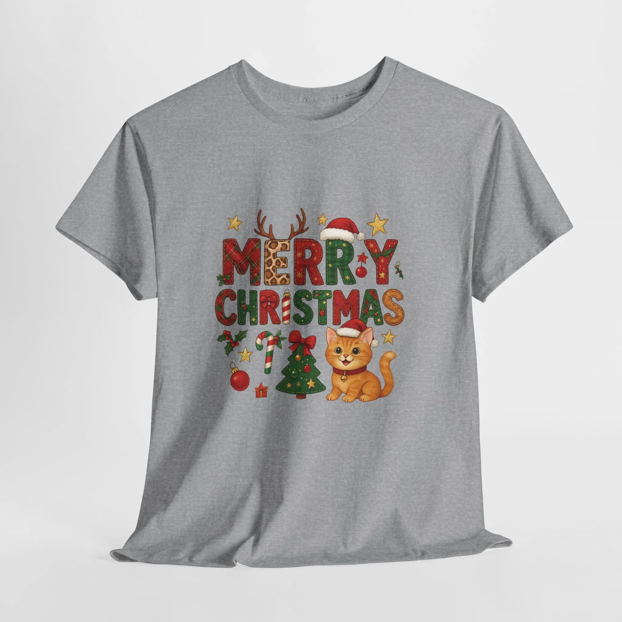 Merry Christmas Cat Shirt, Cute Holiday Cat Lovers Tee for Women - Image 7