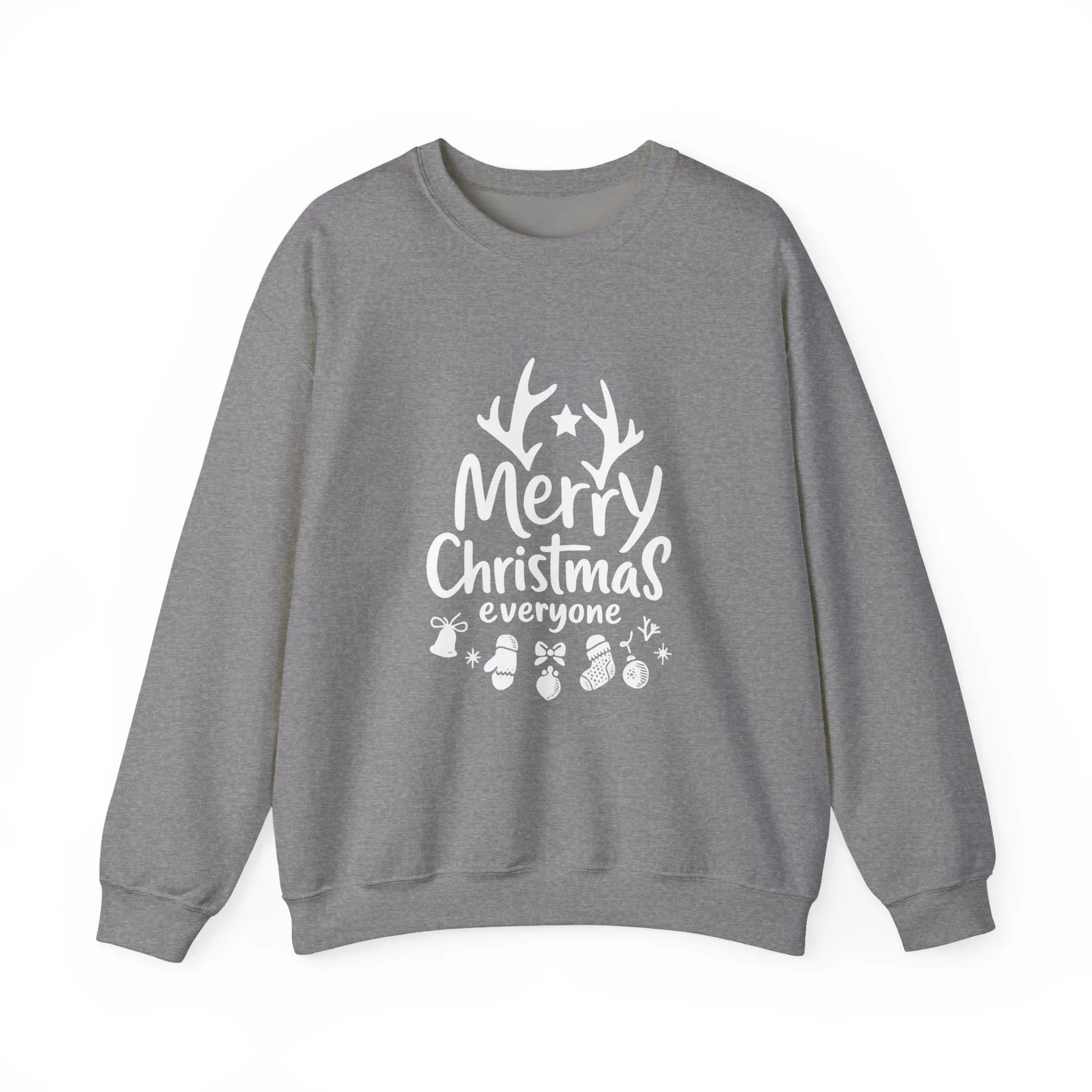 Merry Christmas Everyone Women's Sweatshirt, Cozy Holiday Pullover, Festive Minimal Design Heavy Blend™ Crewneck Sweatshirt - Image 7