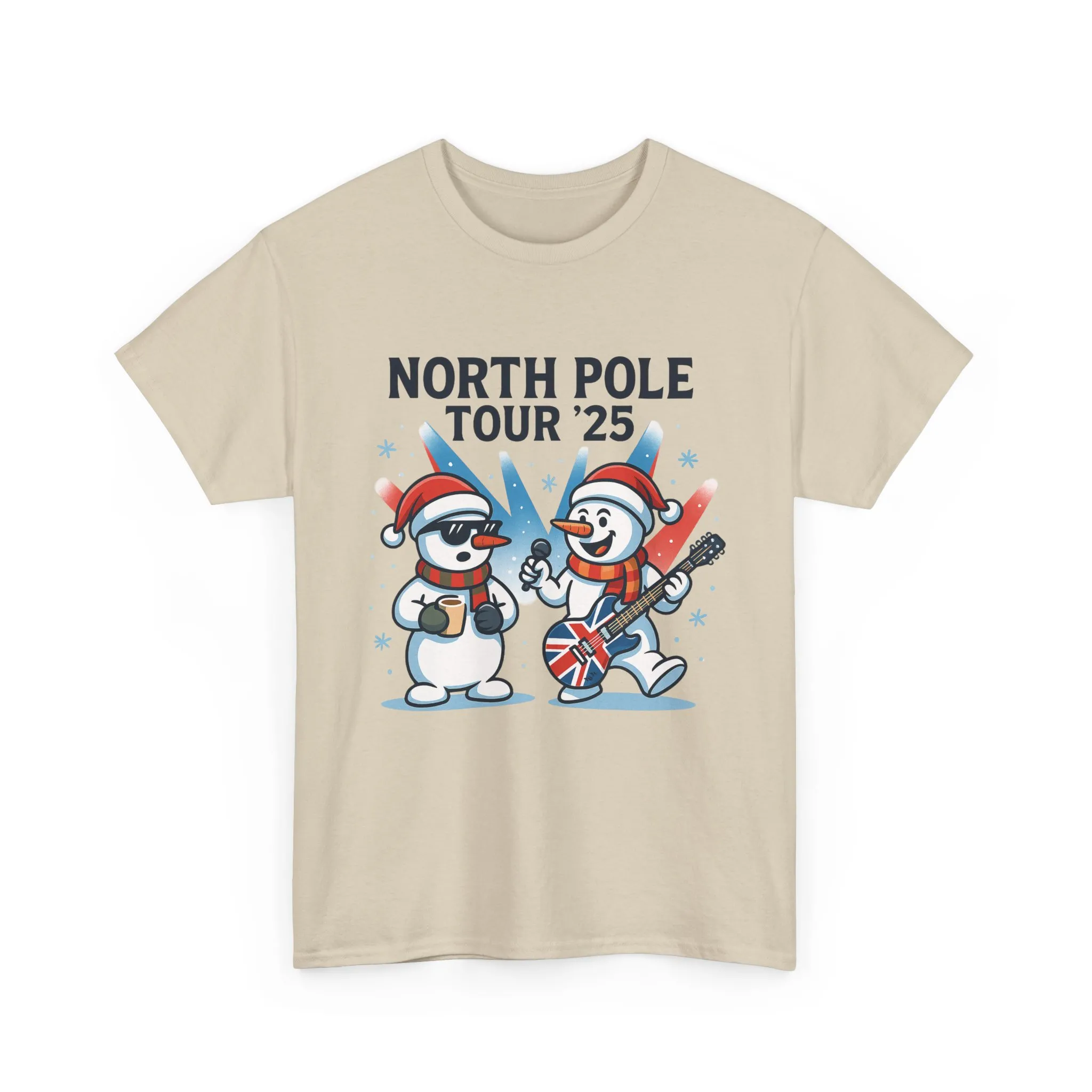 North Pole Tour 25 Men's Christmas T-Shirt, Funny Rock Music Holiday Tee - Image 4