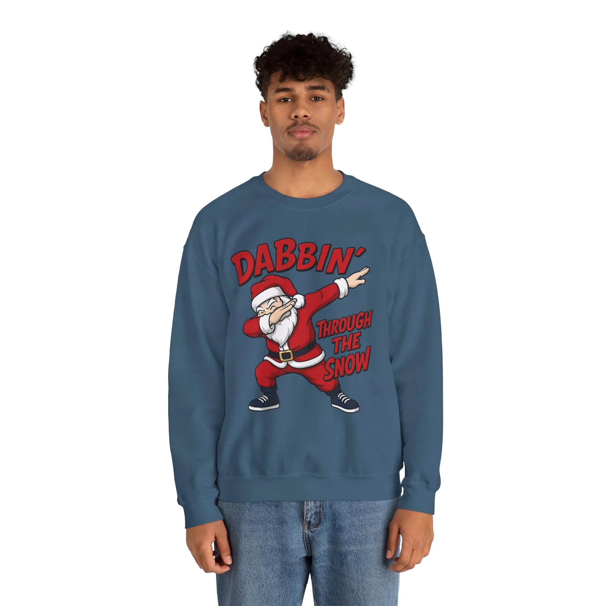 Dabbin Through The Snow Santa Men's Christmas Sweatshirt, Funny Holiday Jumper - Image 17