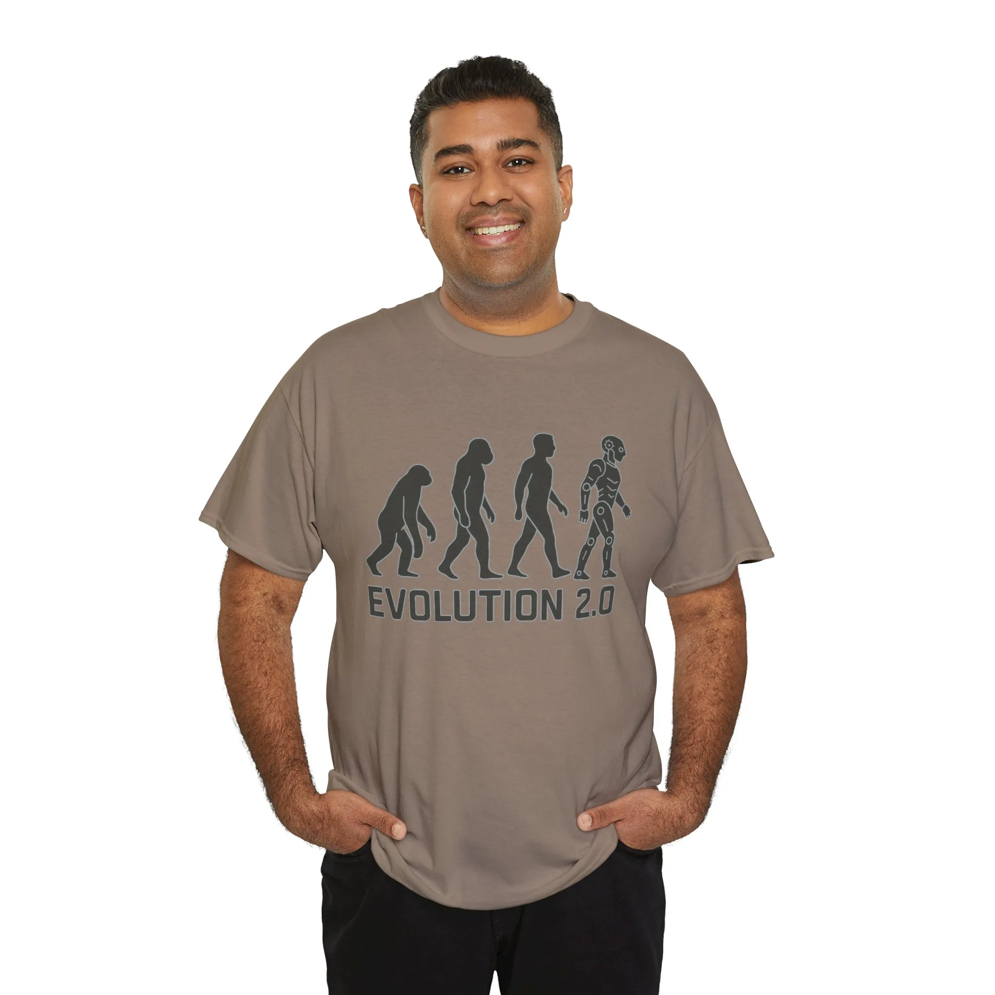 Evolution 2.0 Futuristic Robot Human Evolution T-Shirt, Cyberpunk Tech Graphic Tee for Men, Modern AI Inspired Sci-Fi Shirt - Image 12