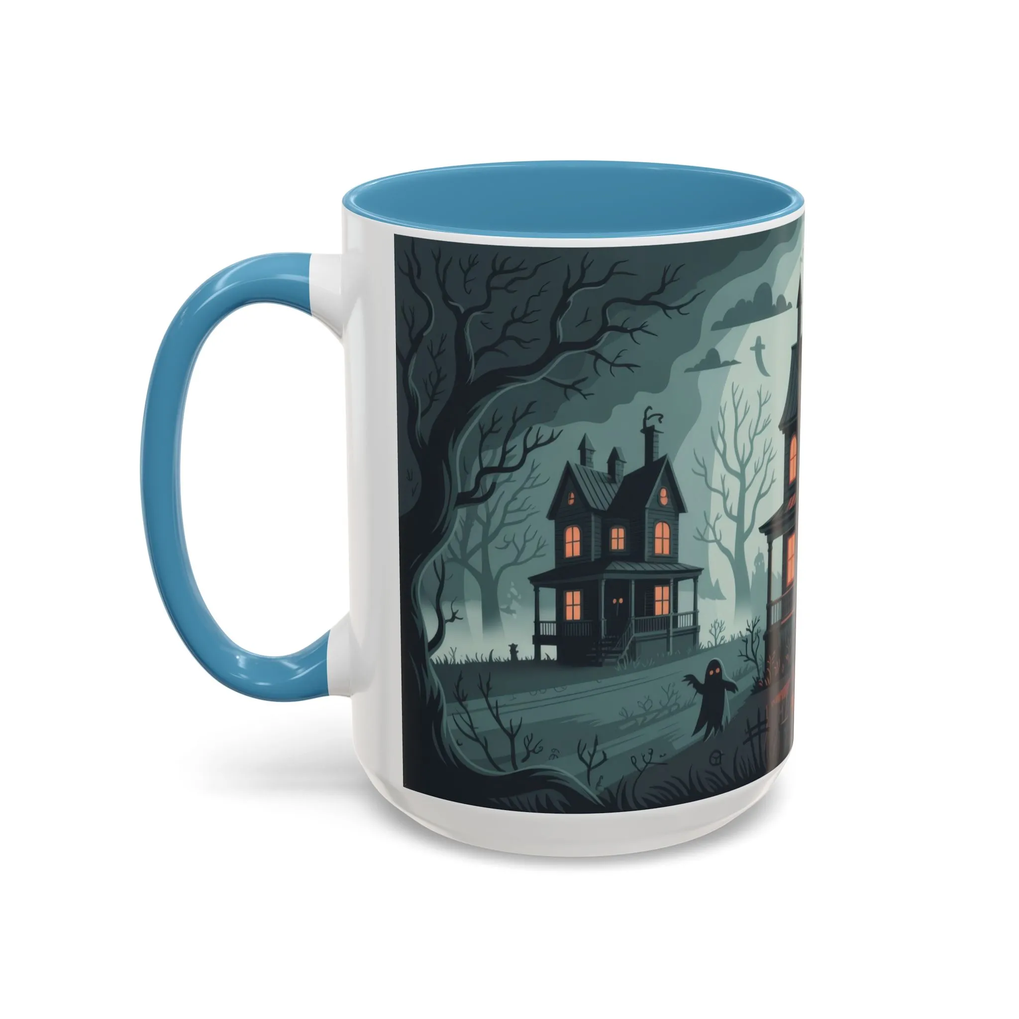 Haunted Mansion Mug, Ghostly Gothic Forest Coffee Cup, Spooky Haunted House Halloween Gift for Horror Lovers, Accent Coffee Mug (11, 15oz) - Image 23