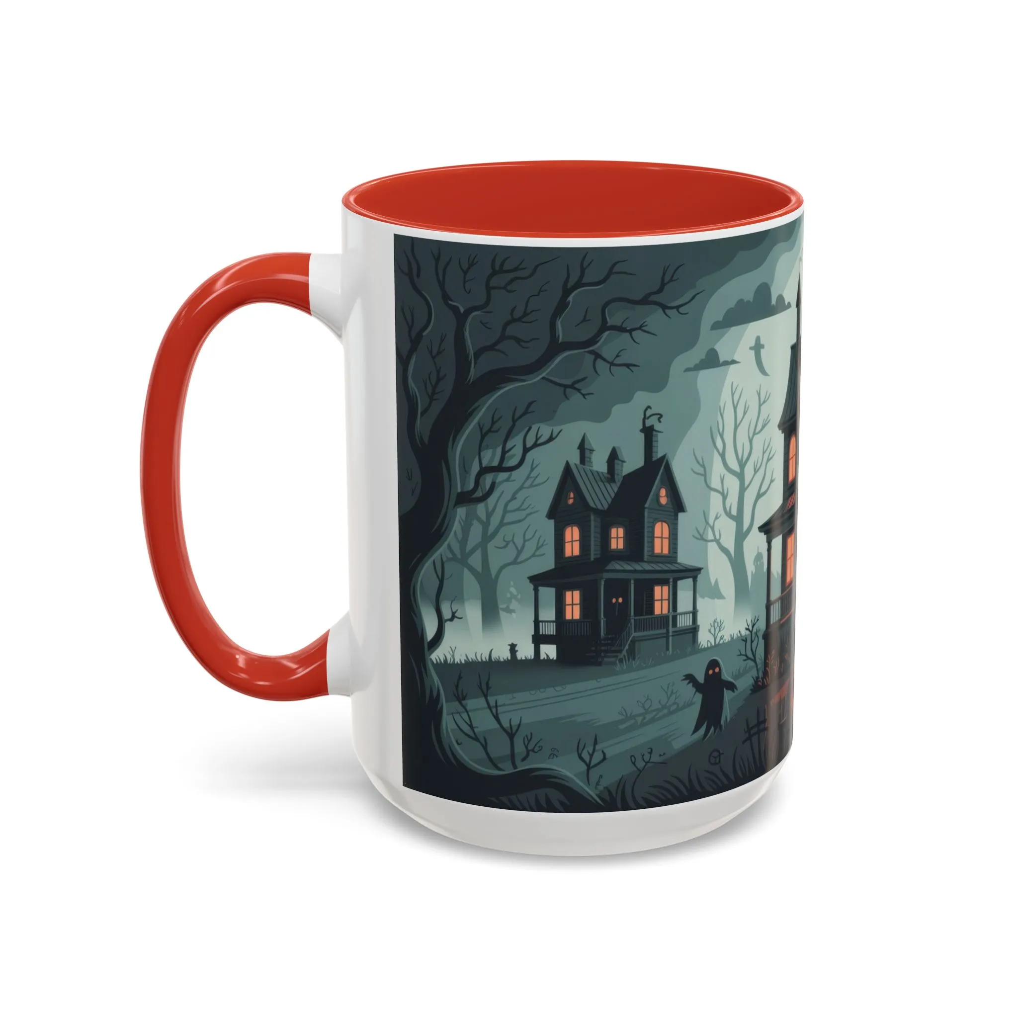 Haunted Mansion Mug, Ghostly Gothic Forest Coffee Cup, Spooky Haunted House Halloween Gift for Horror Lovers, Accent Coffee Mug (11, 15oz) - Image 18
