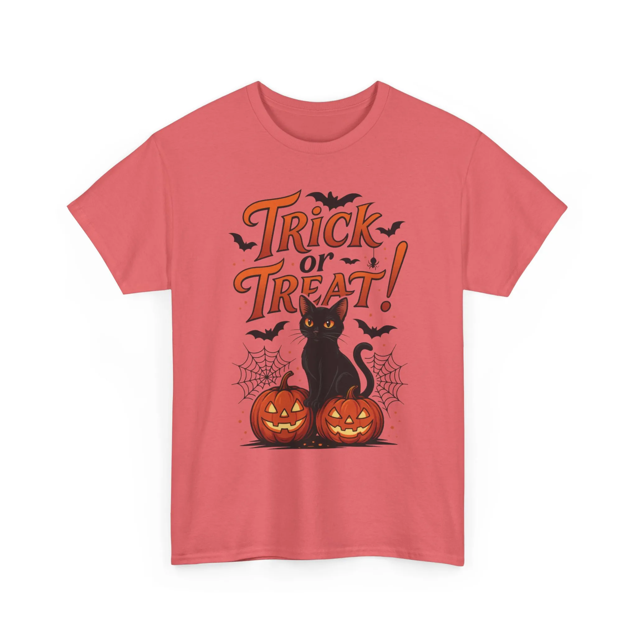 Trick or Treat Black Cat Halloween T-Shirt for Women, Spooky Cute Pumpkin Cat Tee, Fall Halloween Outfit Gift, Vintage Witchy Top - Image 7