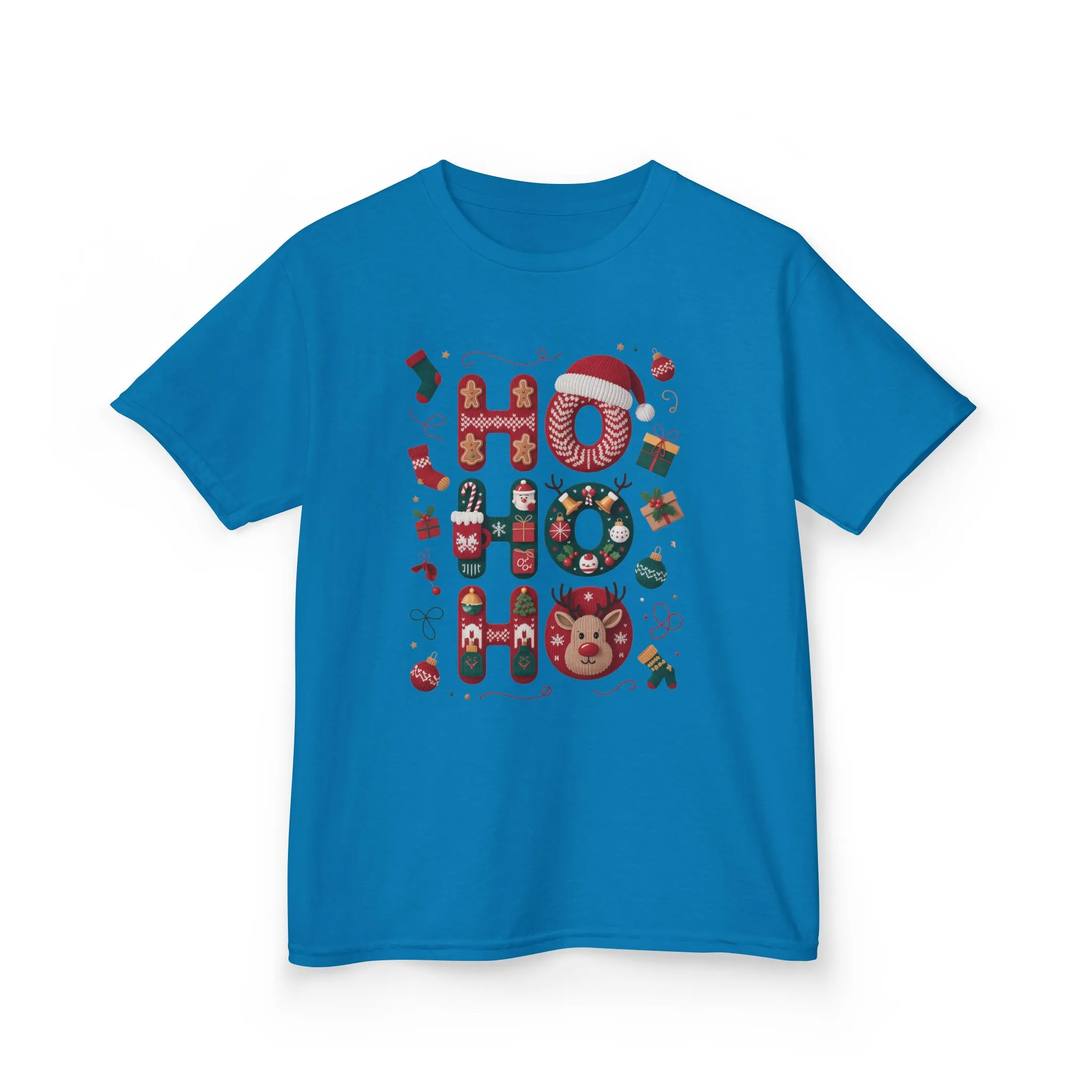 Ho Ho Ho Kids Christmas T-Shirt, Cute Girls Holiday Outfit, Reindeer, Gingerbread - Santa Hat Design, Cozy Winter Top - Image 7