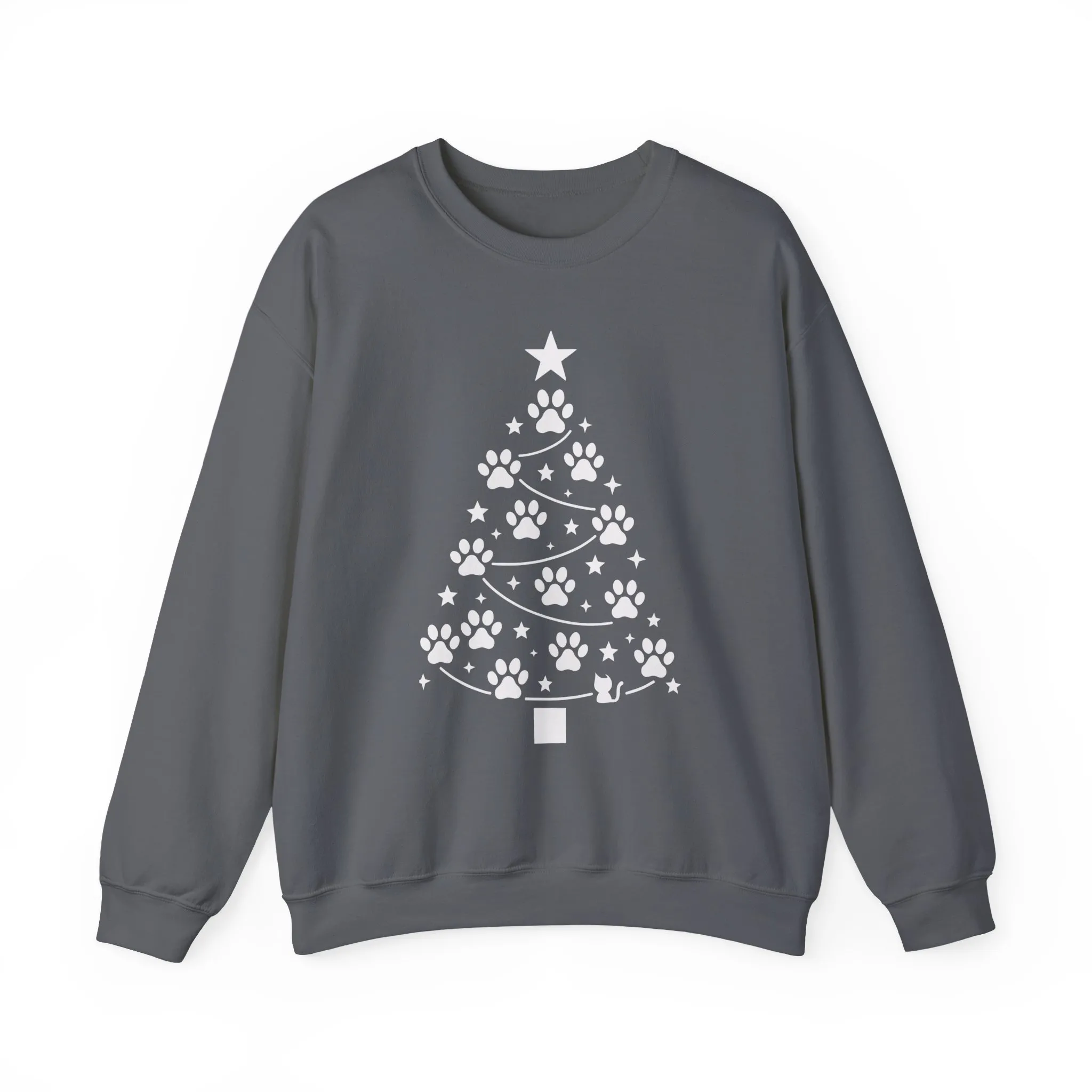 Paw Christmas Tree Women's Sweatshirt, Pet Lover Holiday Sweater - Image 7
