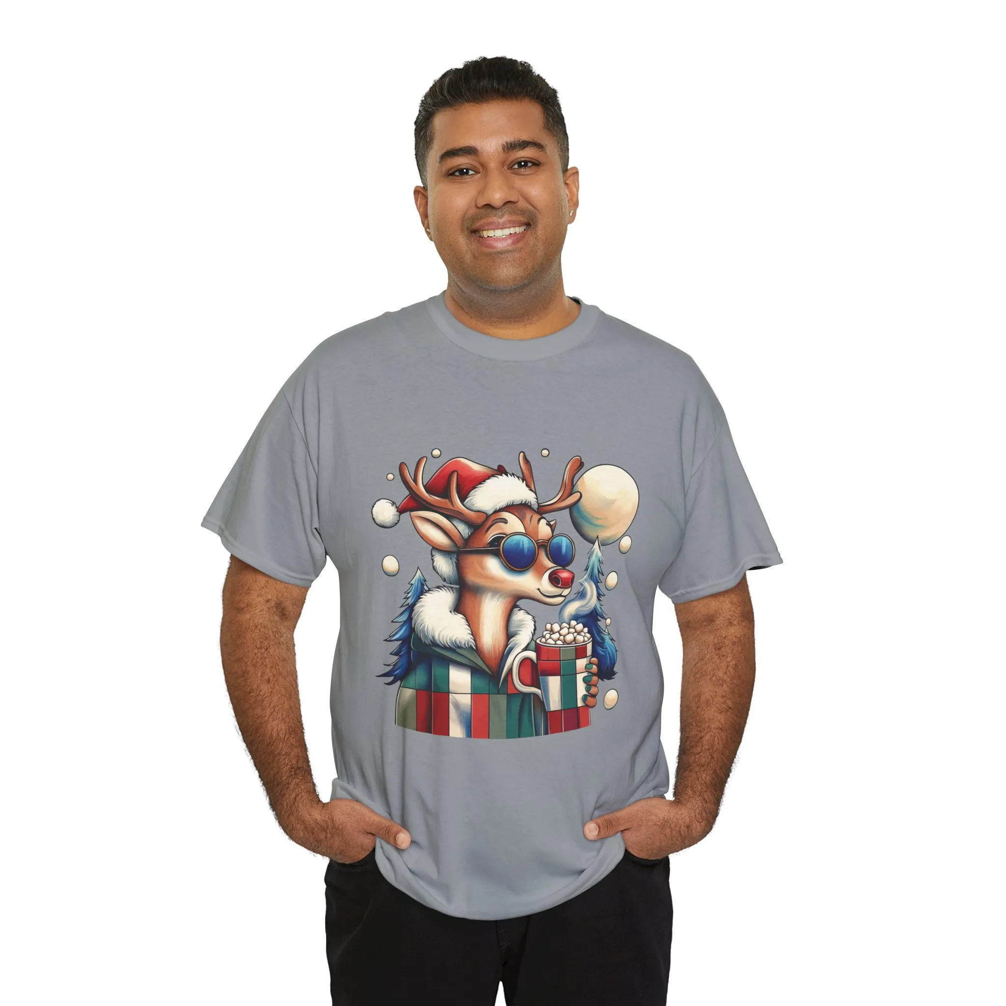 Cool Reindeer Christmas T-Shirt, Funny Holiday Shirt for Men - Image 12