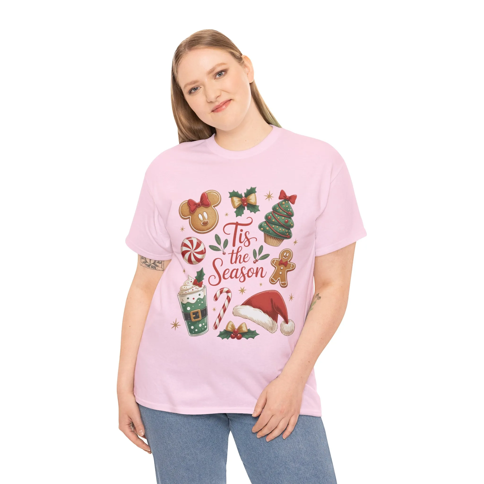 Women's Tis the Season Christmas Shirt, Cute Holiday Cookie - Coffee Tee, Women's Heavy Cotton Tee - Image 21