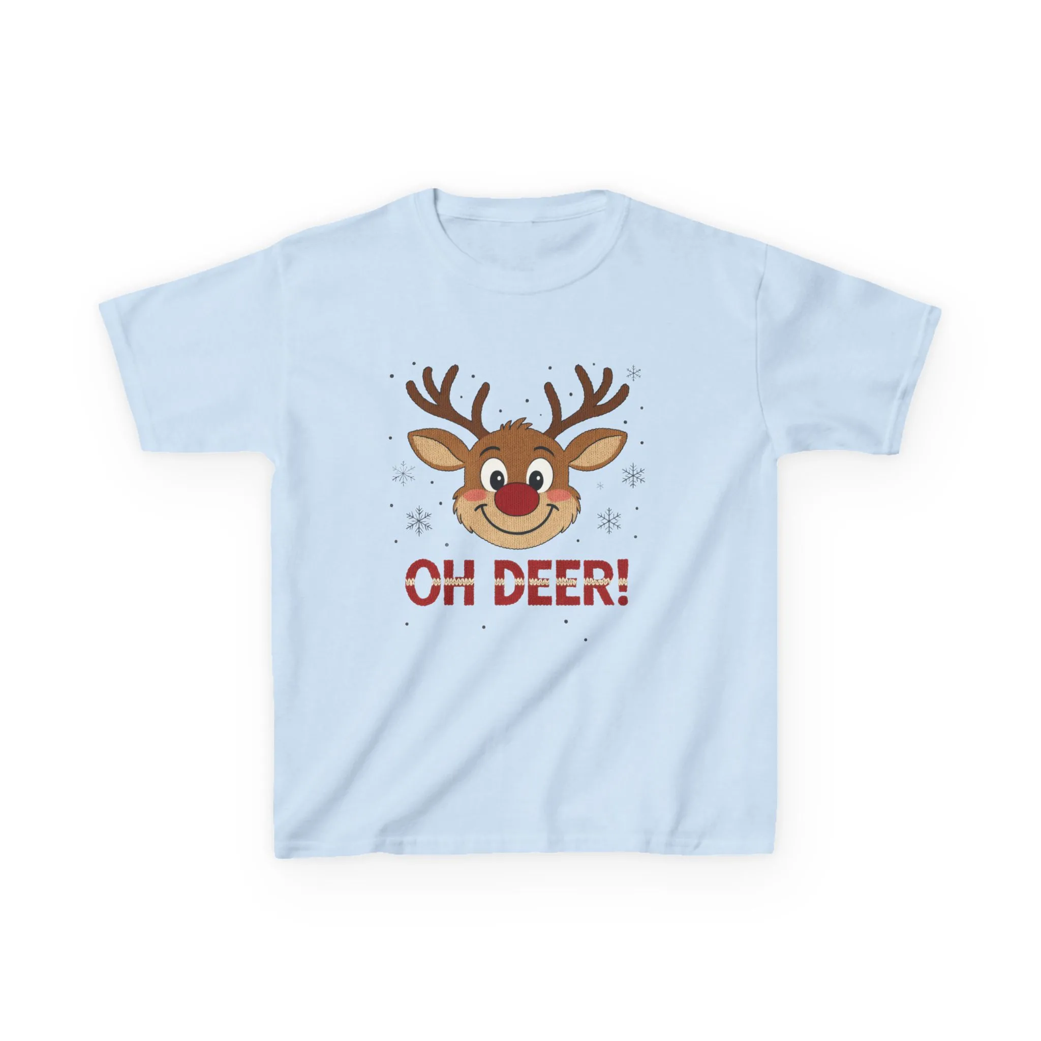 Girls Oh Deer Christmas T-Shirt, Cute Reindeer Kids Holiday Tee - Image 11