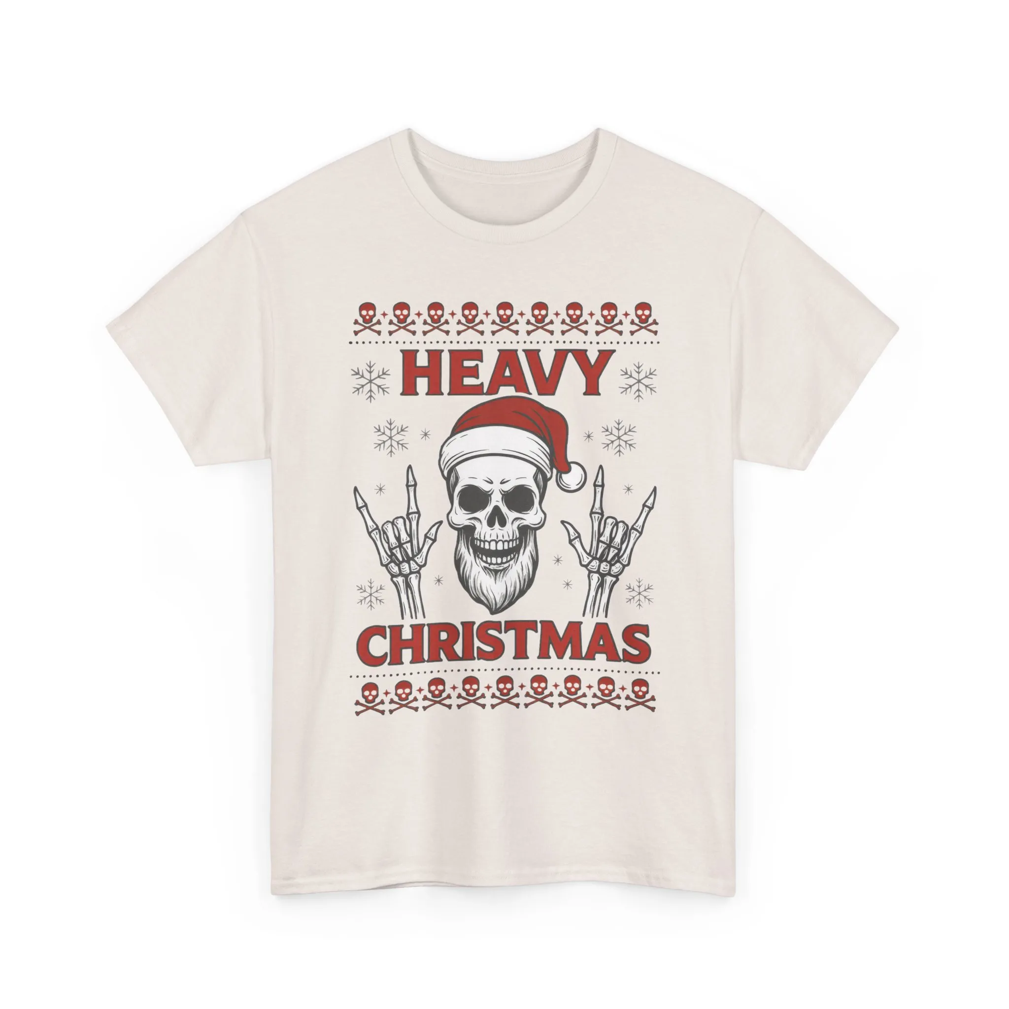 Heavy Christmas Men's T-Shirt, Metal Santa Skull Holiday Pullover for Men - Image 2