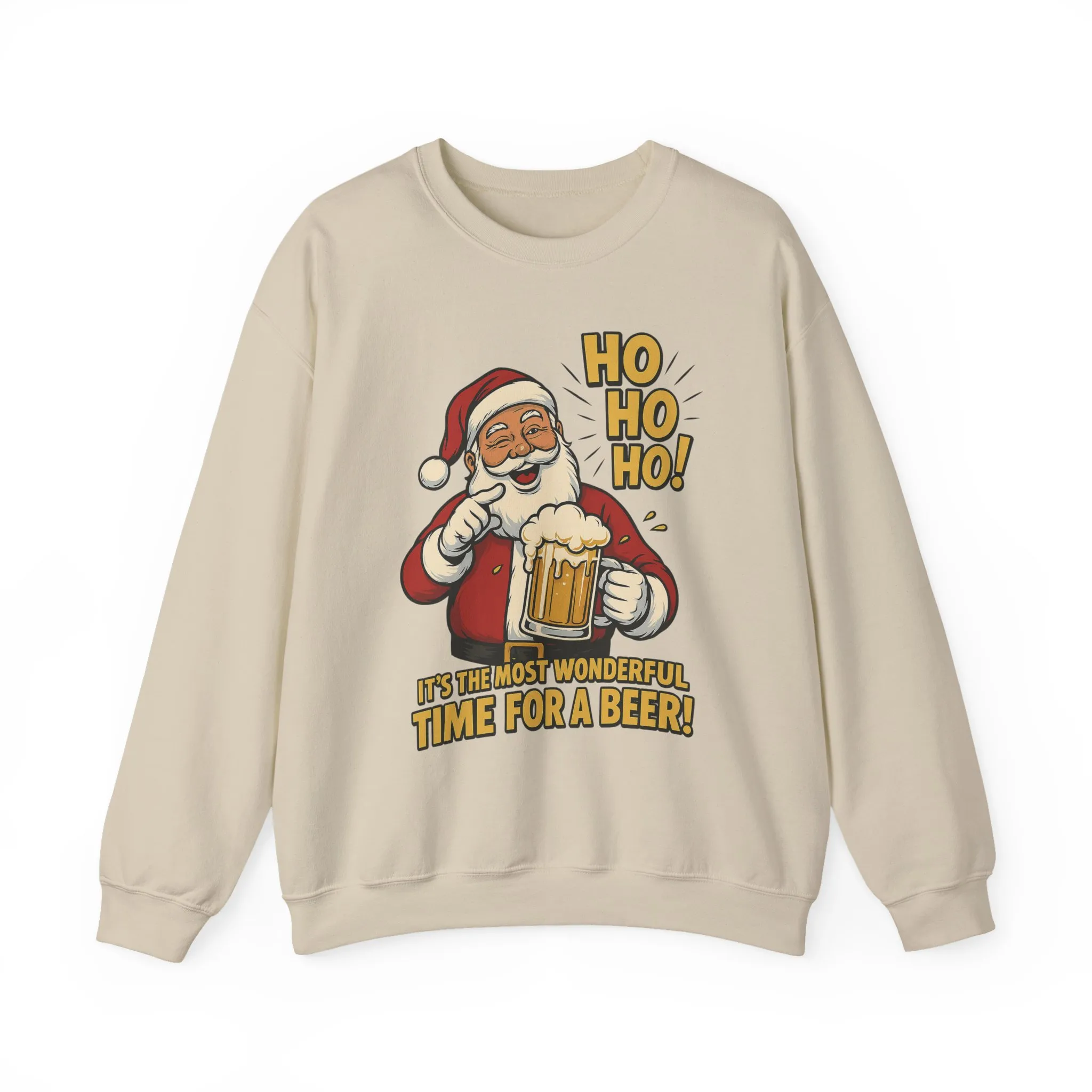 Funny Santa Beer Christmas Sweatshirt, Men's Holiday Pullover, Men's Heavy Blend™ Crewneck Sweatshirt - Image 4