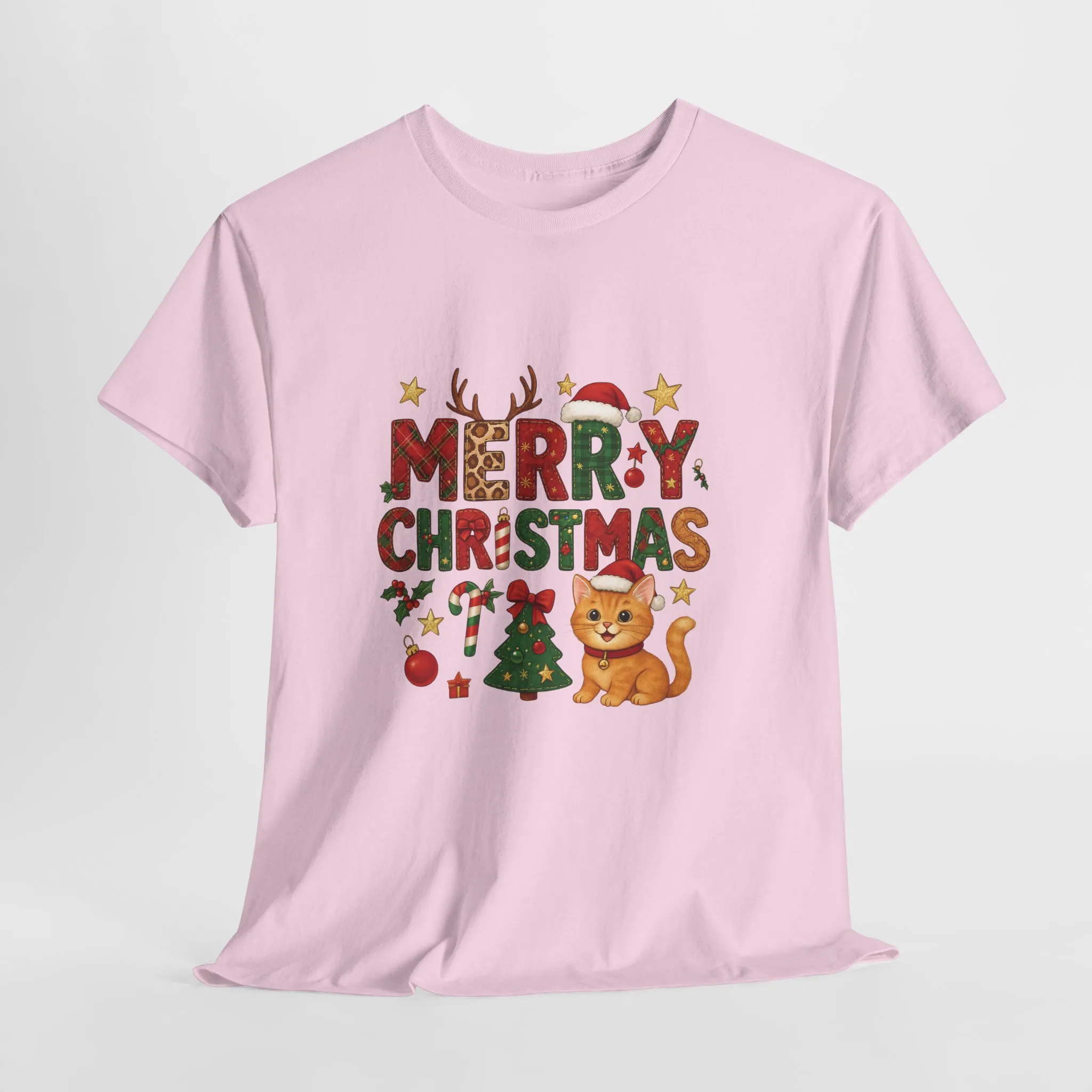 Merry Christmas Cat Shirt, Cute Holiday Cat Lovers Tee for Women - Image 22