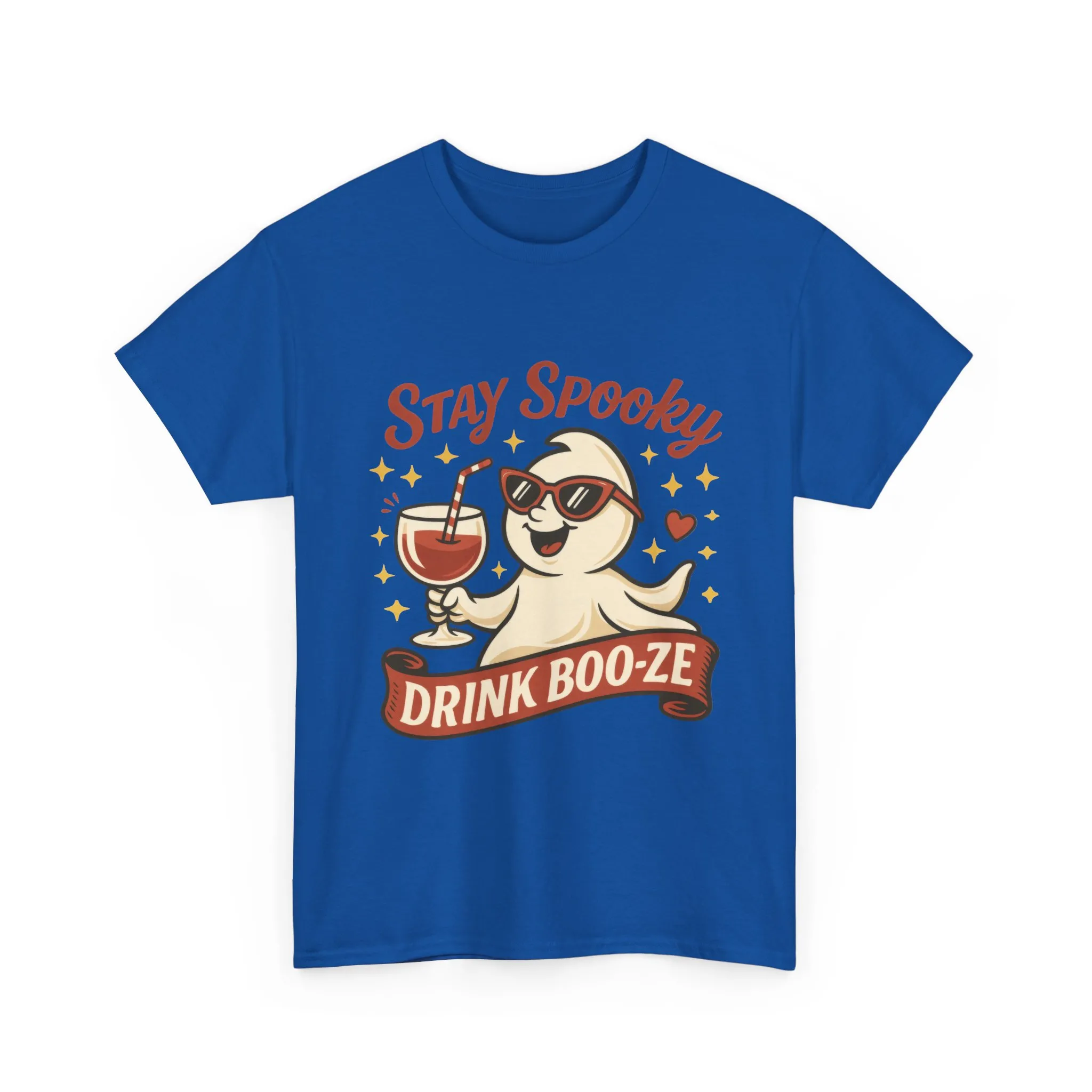 Stay Spooky Drink Boo-ze Women's T-Shirt, Funny Ghost Wine Halloween Party Graphic Tee - Image 16