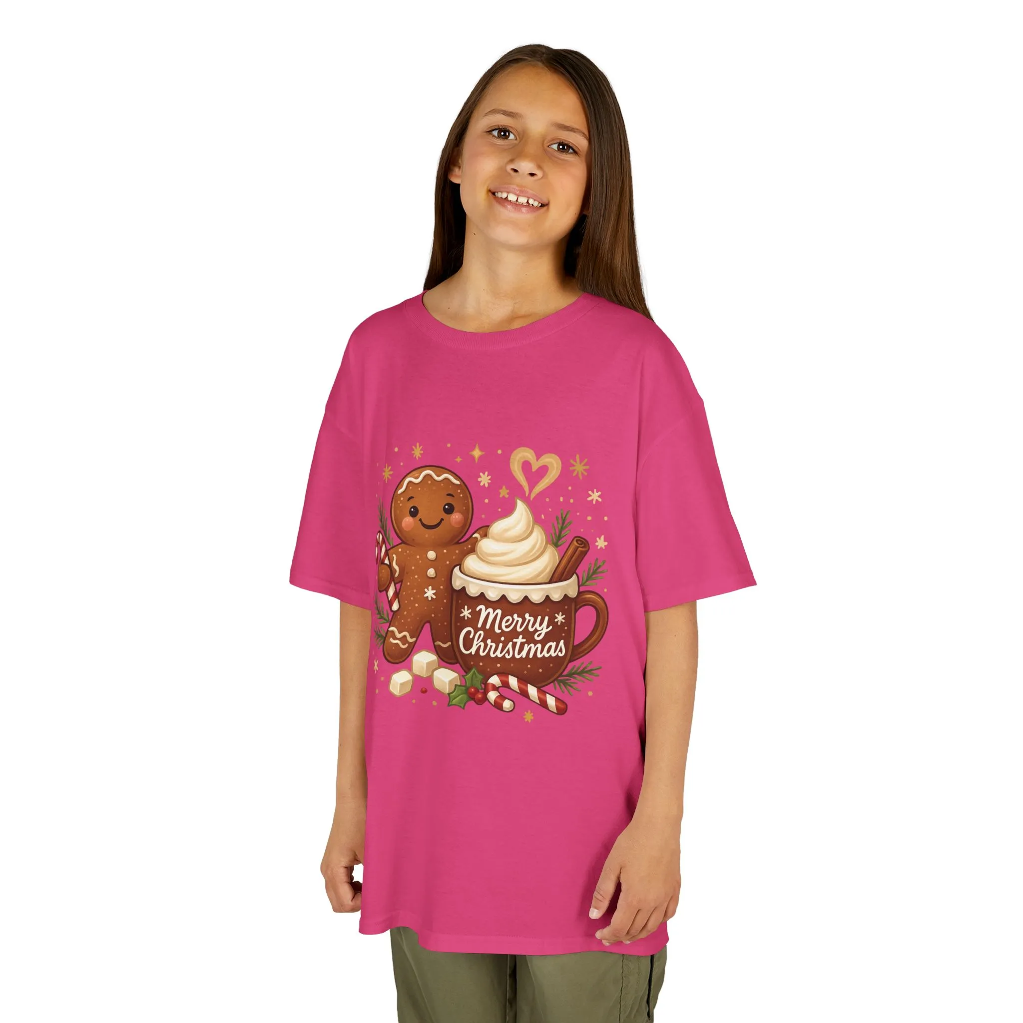 Gingerbread - Hot Cocoa Christmas Shirt for Kids, Cute Holiday Girls Tee, Kids Heavy Cotton™ Tee - Image 16