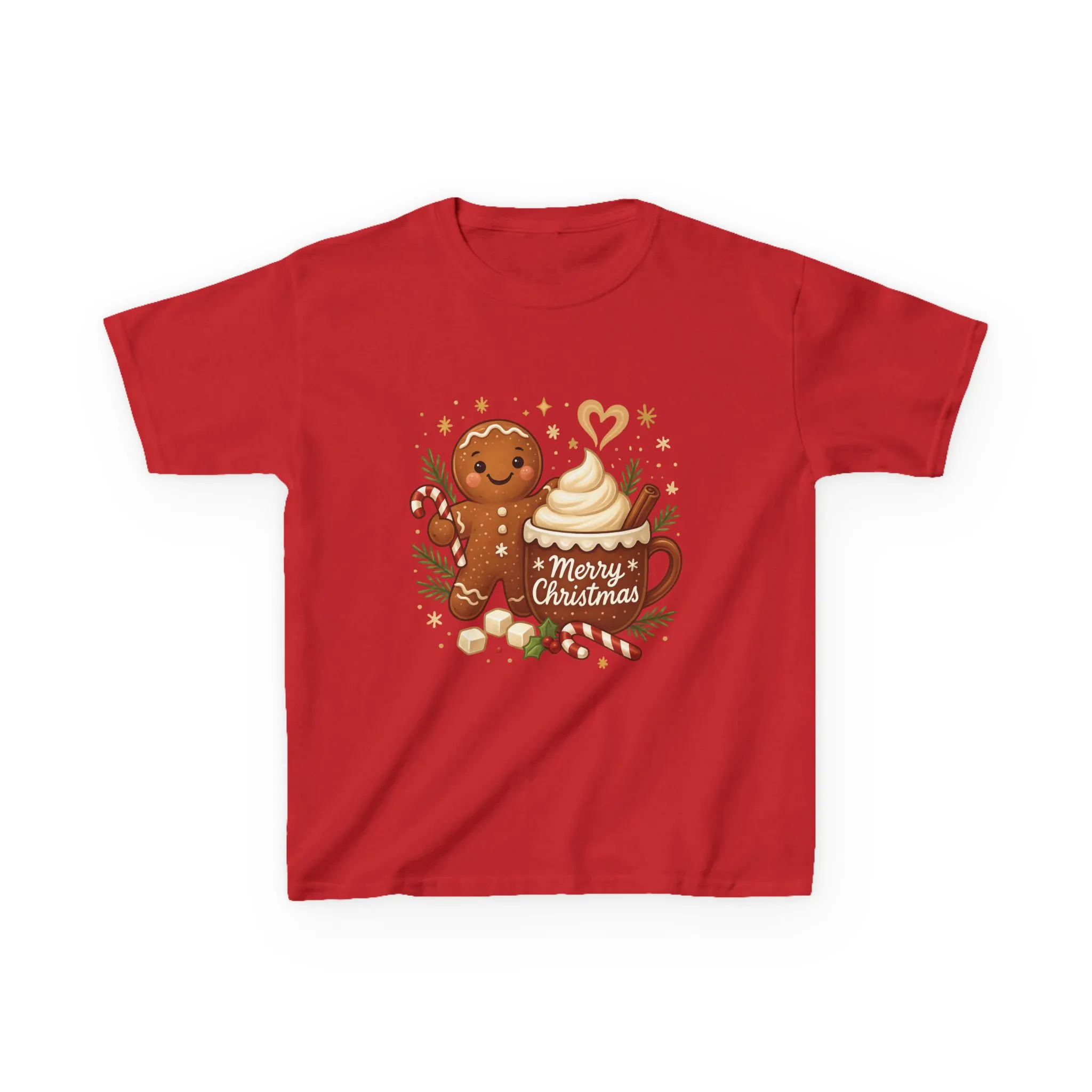 Gingerbread - Hot Cocoa Christmas Shirt for Kids, Cute Holiday Girls Tee, Kids Heavy Cotton™ Tee - Image 17