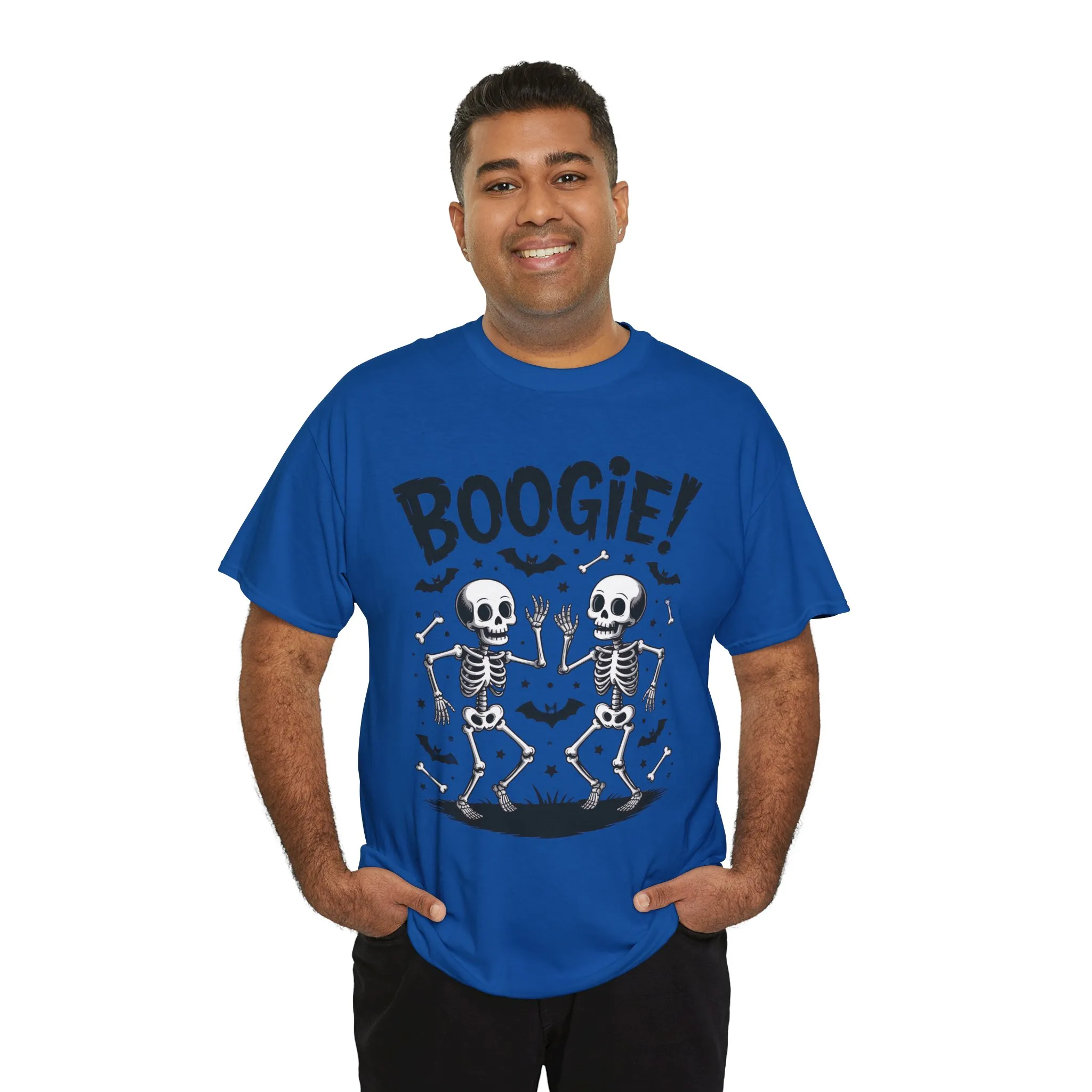 BOOGIE! Dancing Skeleton Halloween Mens's T-Shirt, Funny Spooky Graphic Tee for Men, Men'sHeavy Cotton Tee - Image 18