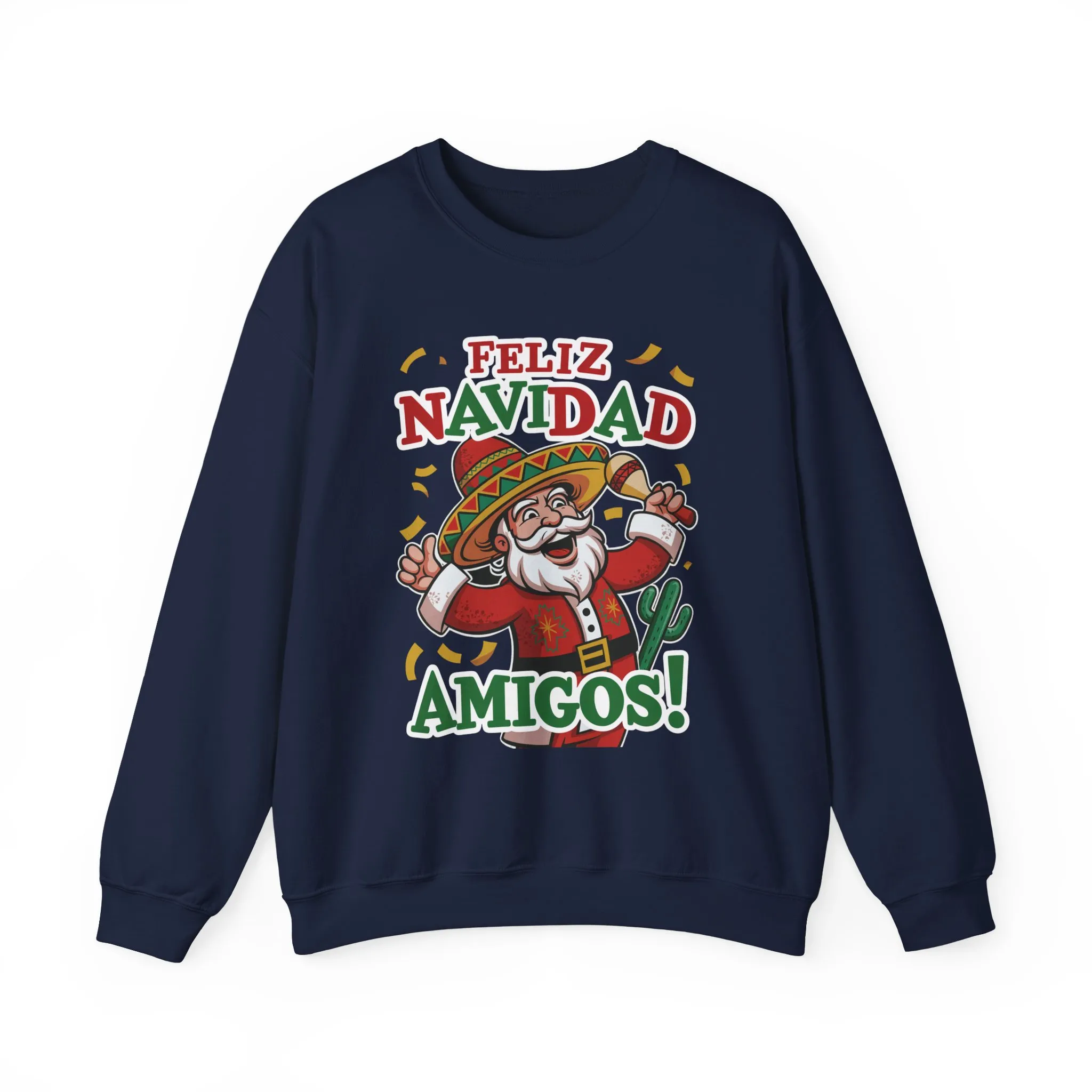 Feliz Navidad Amigos Sweatshirt, Funny Mexican Santa Christmas Jumper, Latin Holiday Fiesta Pullover - Image 22