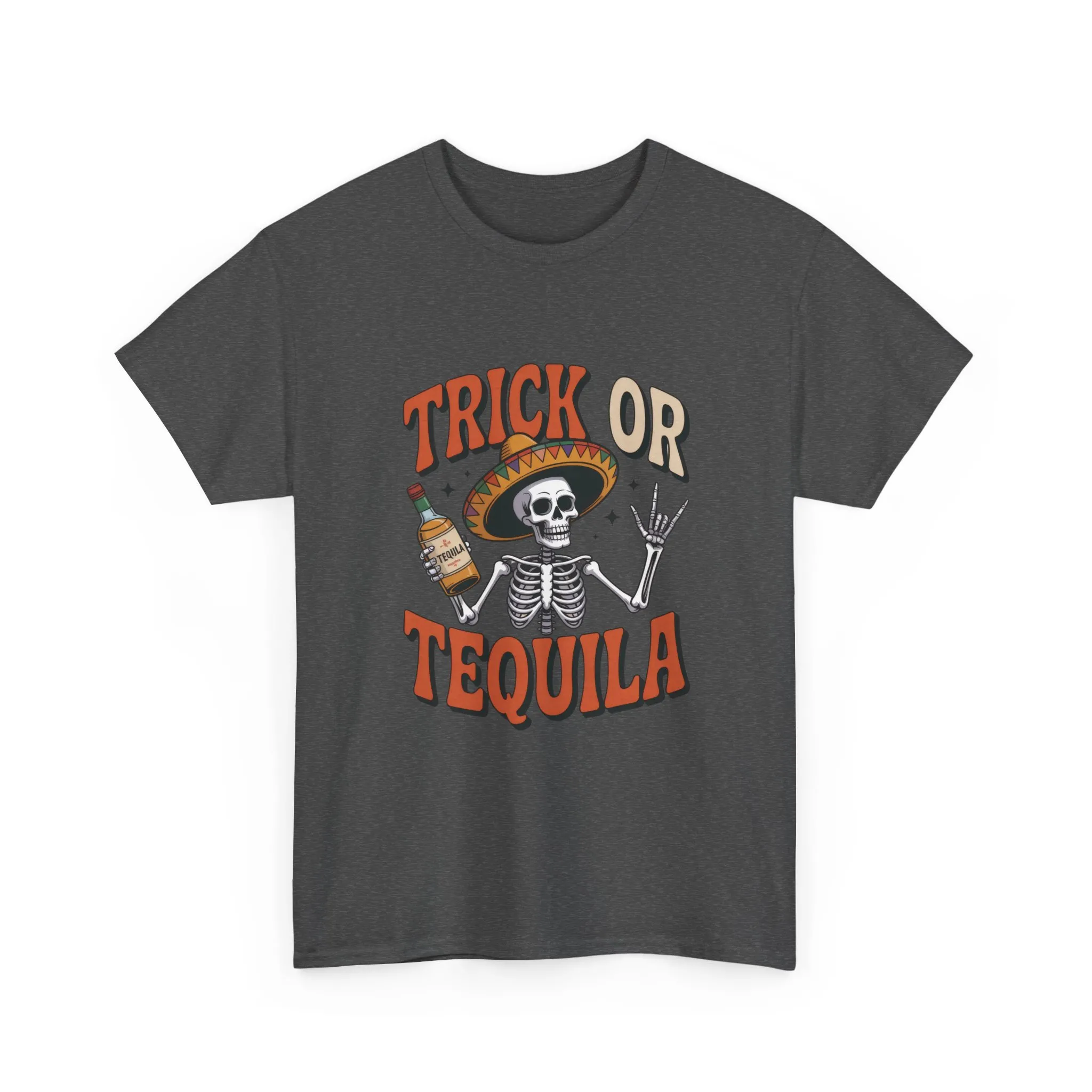 Trick or Tequila Skeleton Men's T-Shirt , Funny Halloween Drinking Party Tee for Men - Image 13