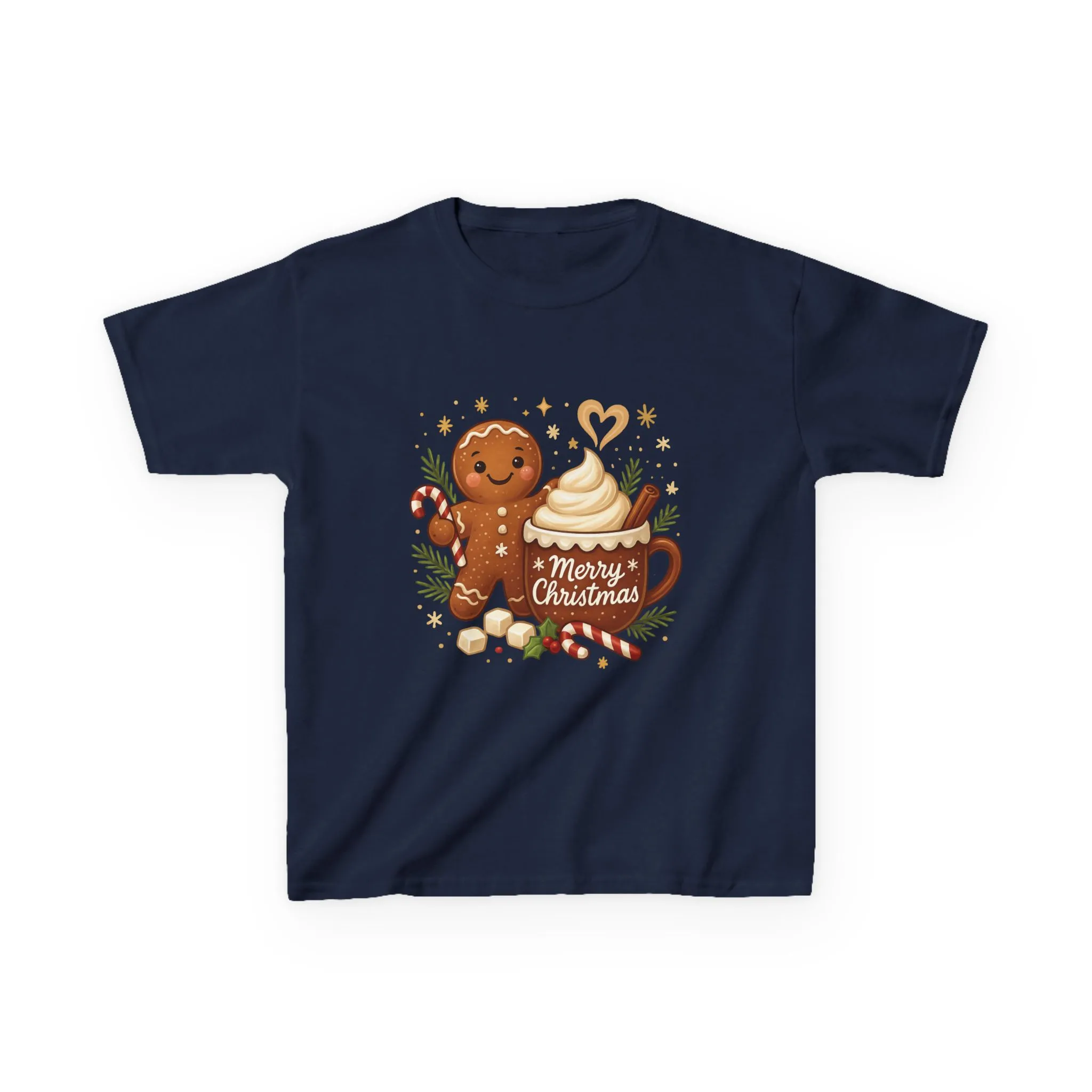 Gingerbread - Hot Cocoa Christmas Shirt for Kids, Cute Holiday Girls Tee, Kids Heavy Cotton™ Tee - Image 2