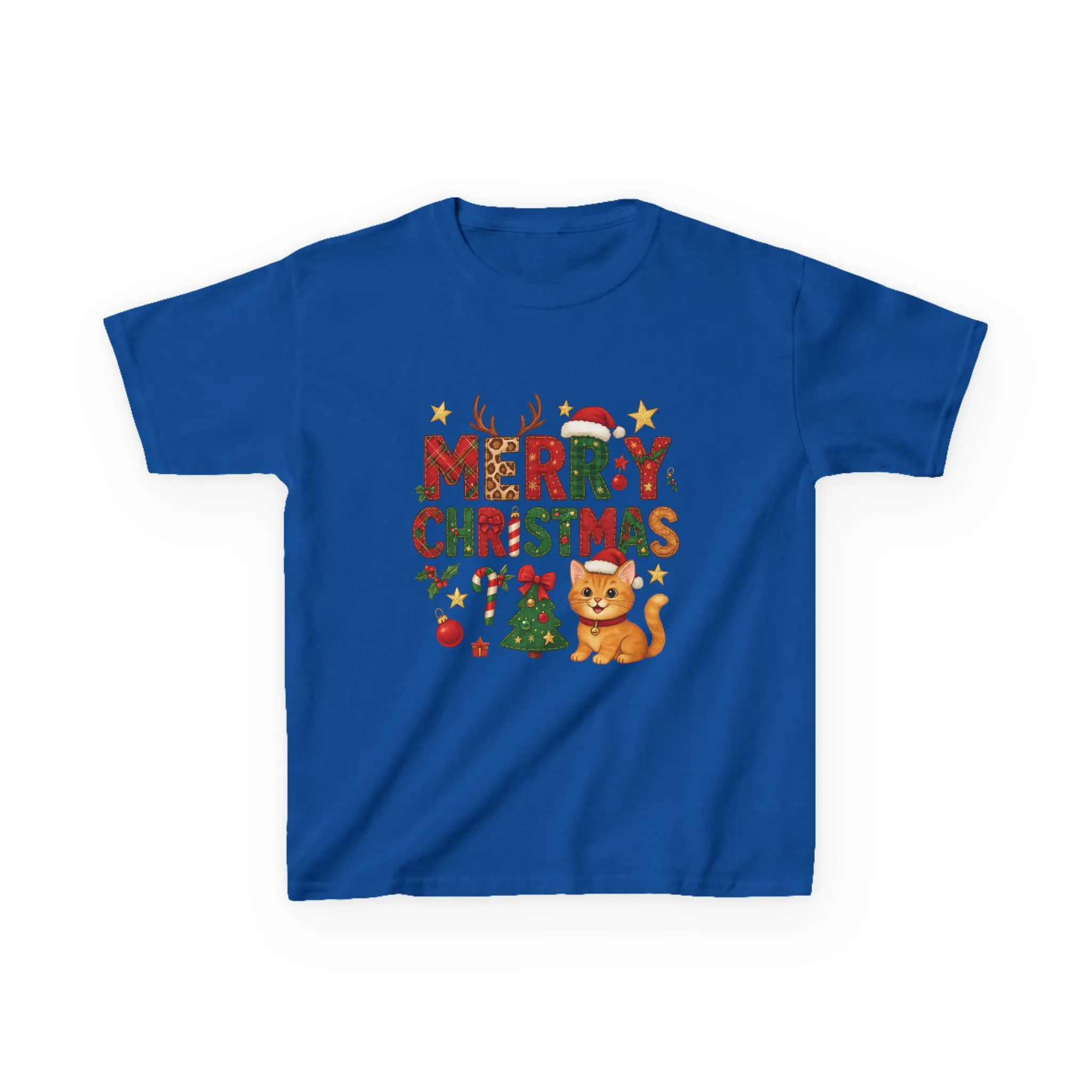 Merry Christmas Cat Shirt for Girls, Cute Holiday Kitten Tee - Image 13