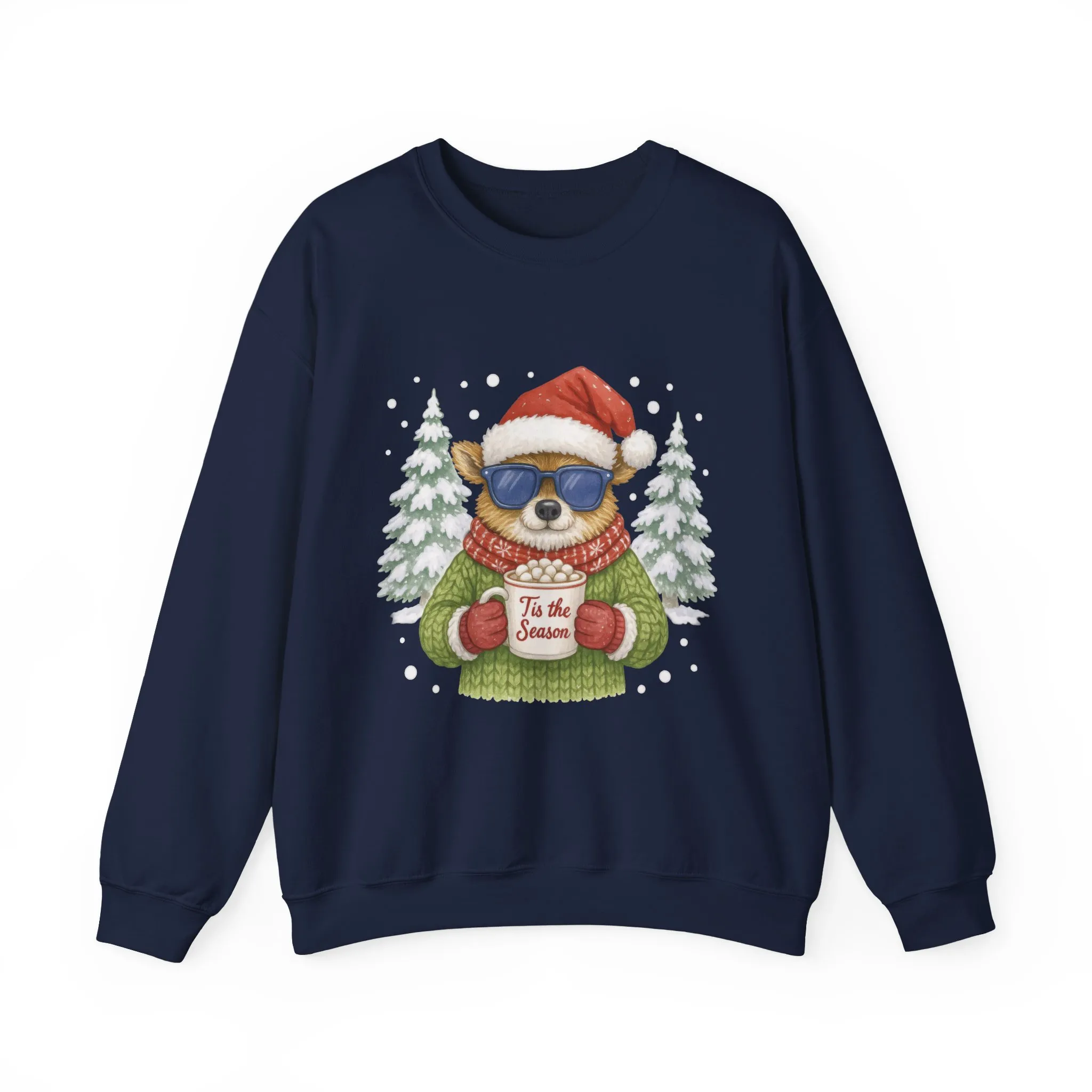 Women's Tis the Season Christmas Sweatshirt, Festive Reindeer Pullover - Image 2
