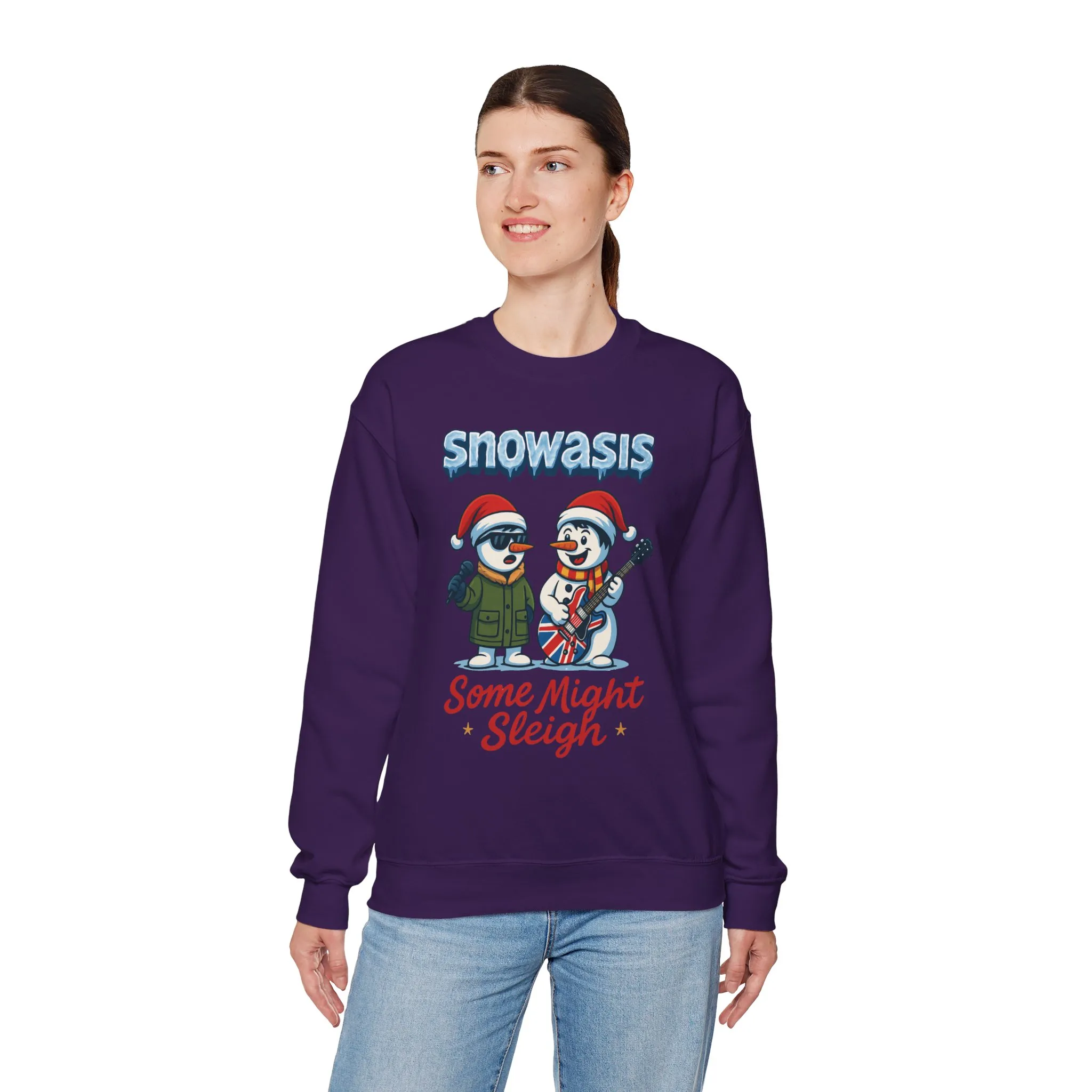 Snowasis Some Might Sleigh Women's Christmas Sweatshirt, Funny Retro Holiday Jumper - Image 24