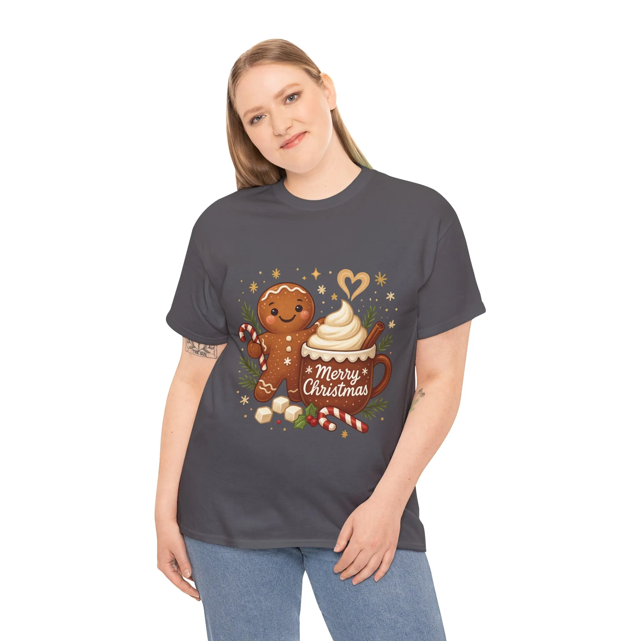 Gingerbread - Hot Cocoa Women's Christmas T-Shirt, Cozy Holiday Tee - Image 3